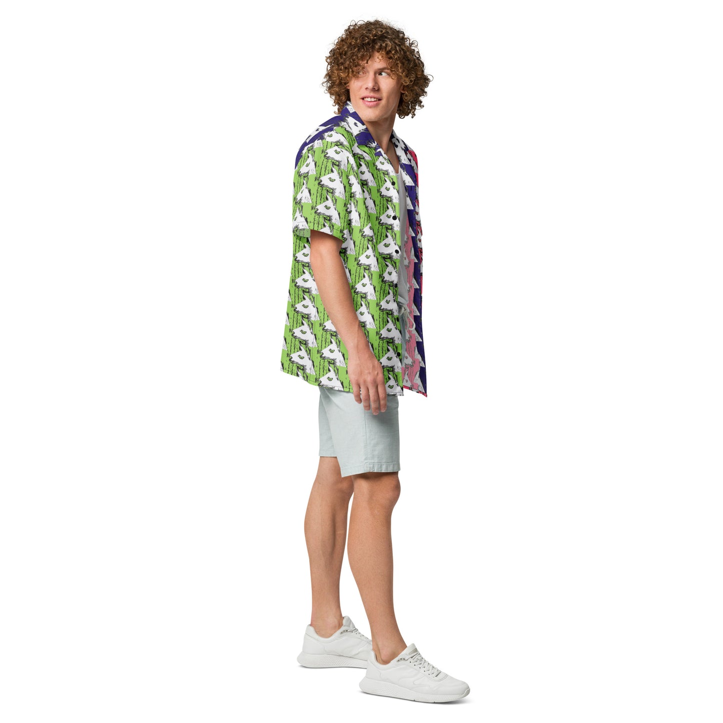 Llama Llama Unisex button down color-blocked t-shirt