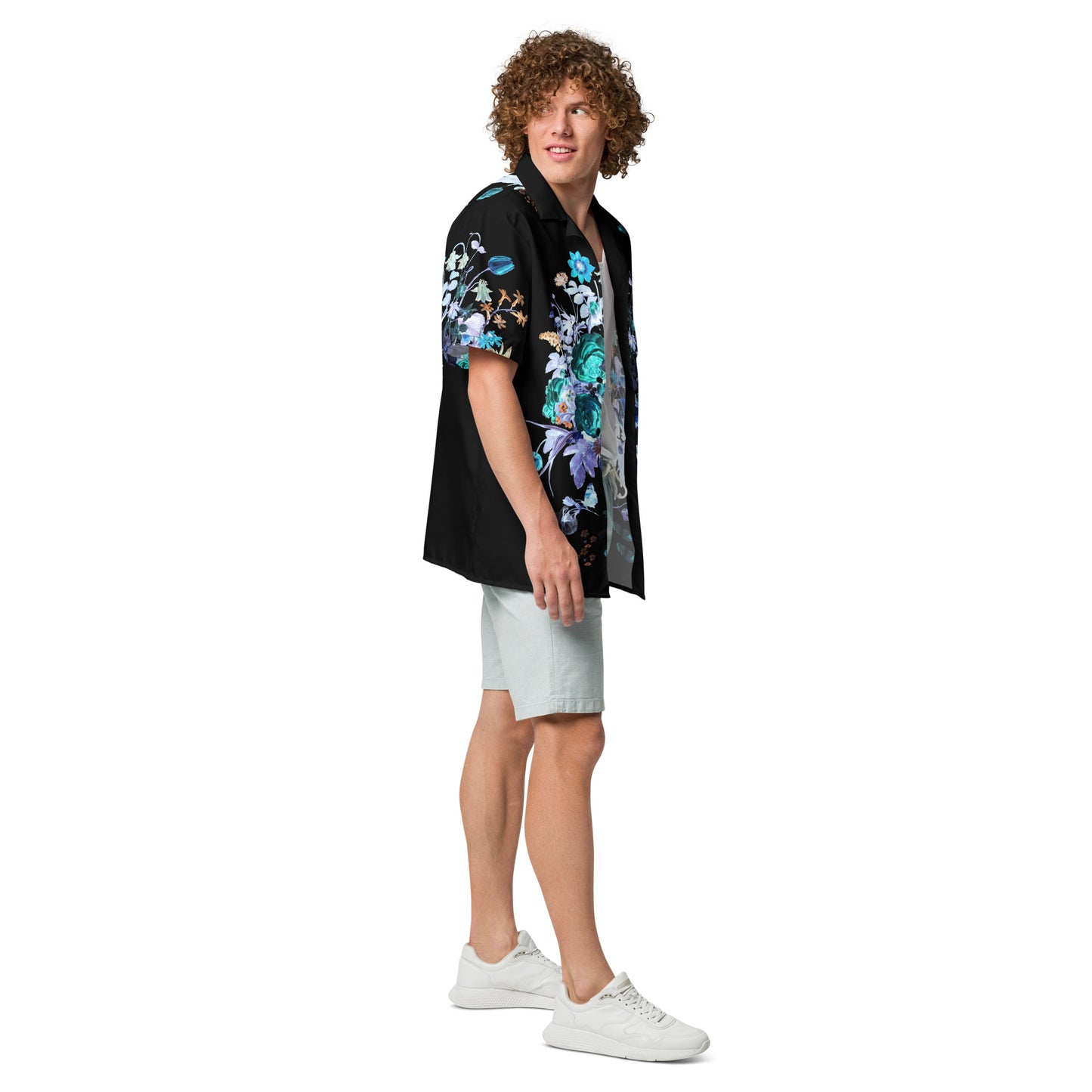 Botanical Bliss Blue Unisex Button Down Shirt