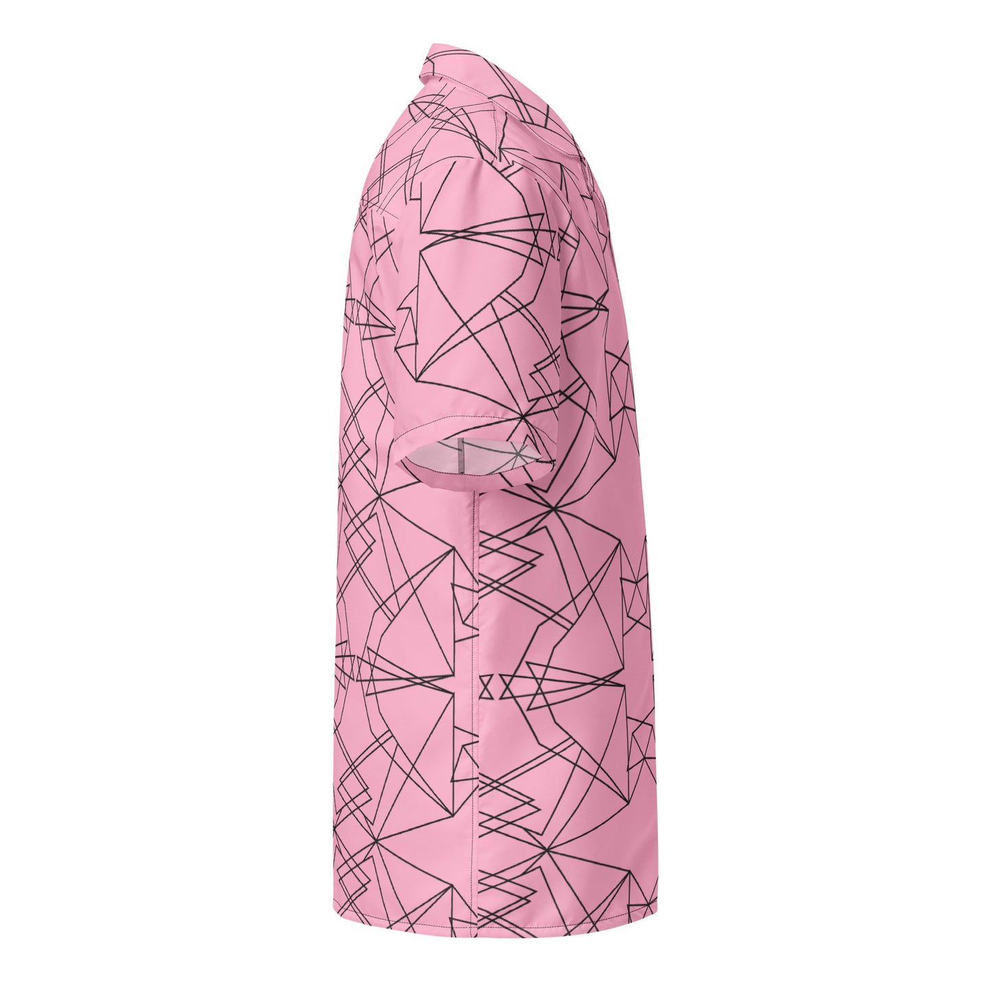 Origami Bird Geometric Pink Unisex Button-Down Shirt