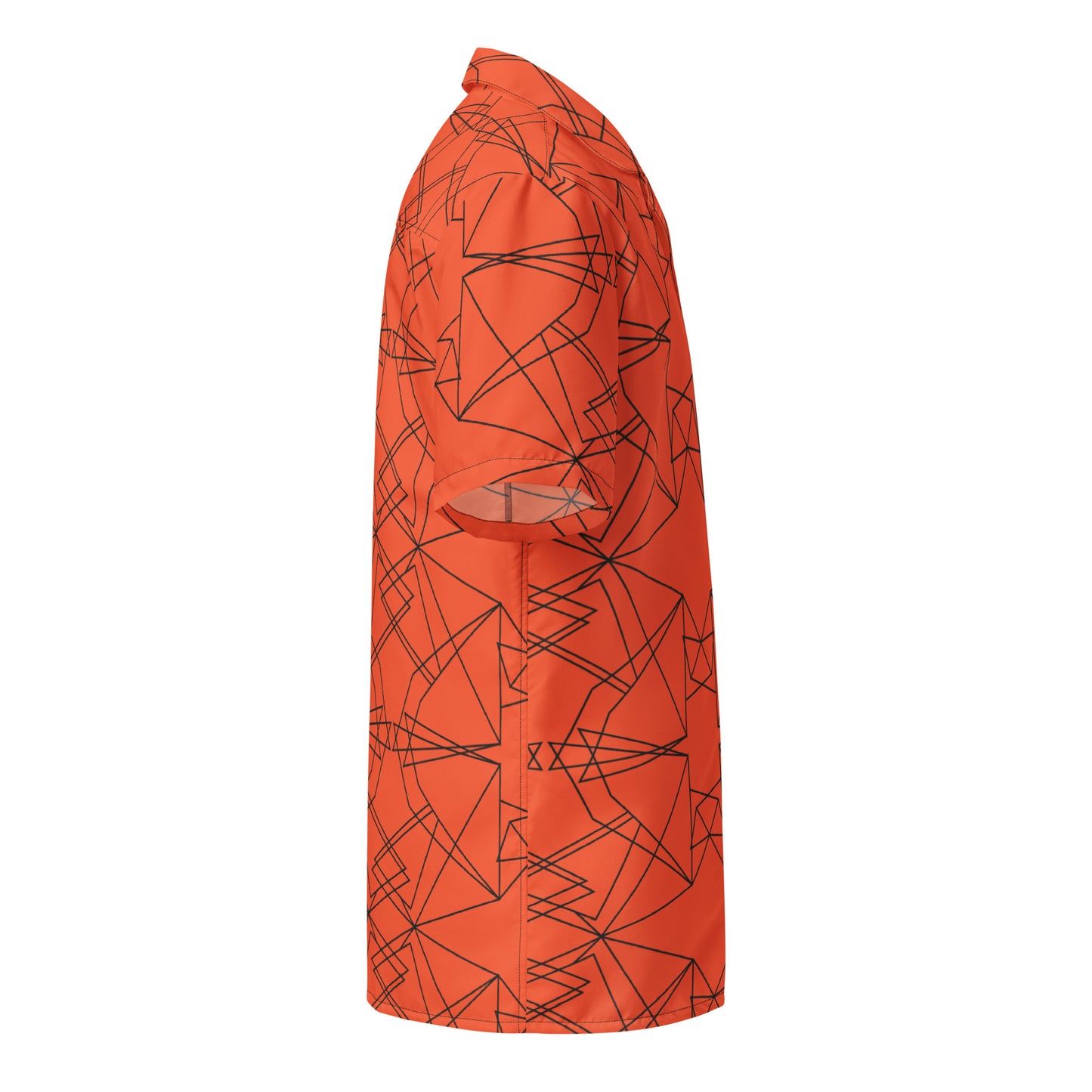 Origami Bird Geometric Orange Unisex Button-Down Shirt