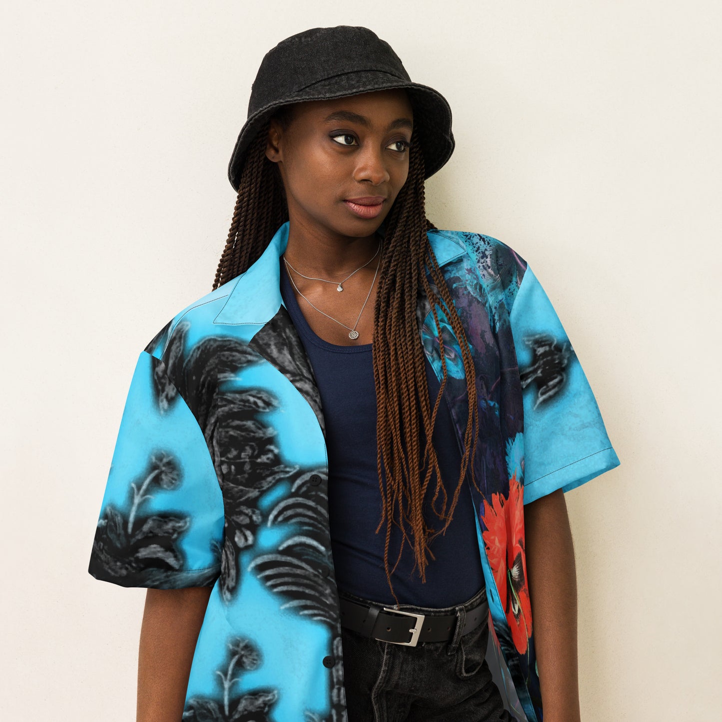 Exquisite Floral Tropical Rhino Unisex button down t-shirt