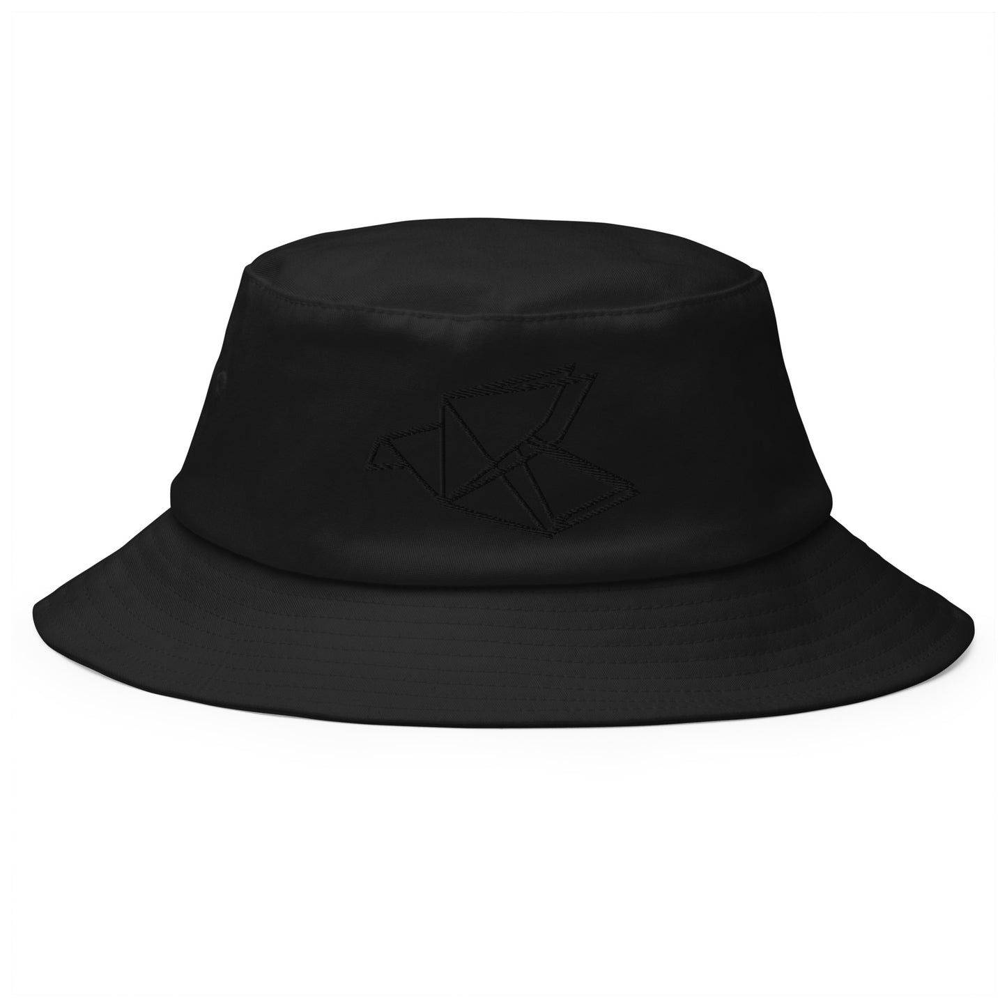 Black Origami Bird Old School Bucket Hat