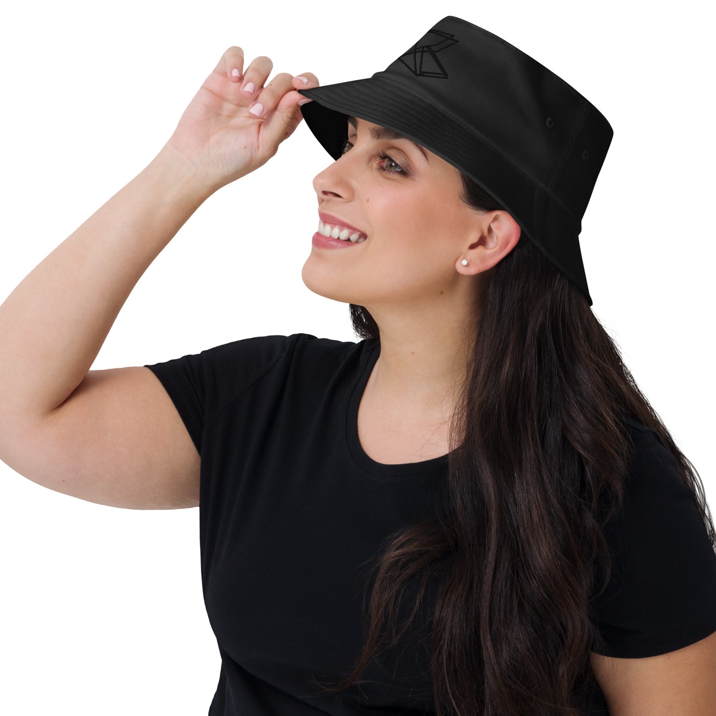 Black Origami Bird Old School Bucket Hat