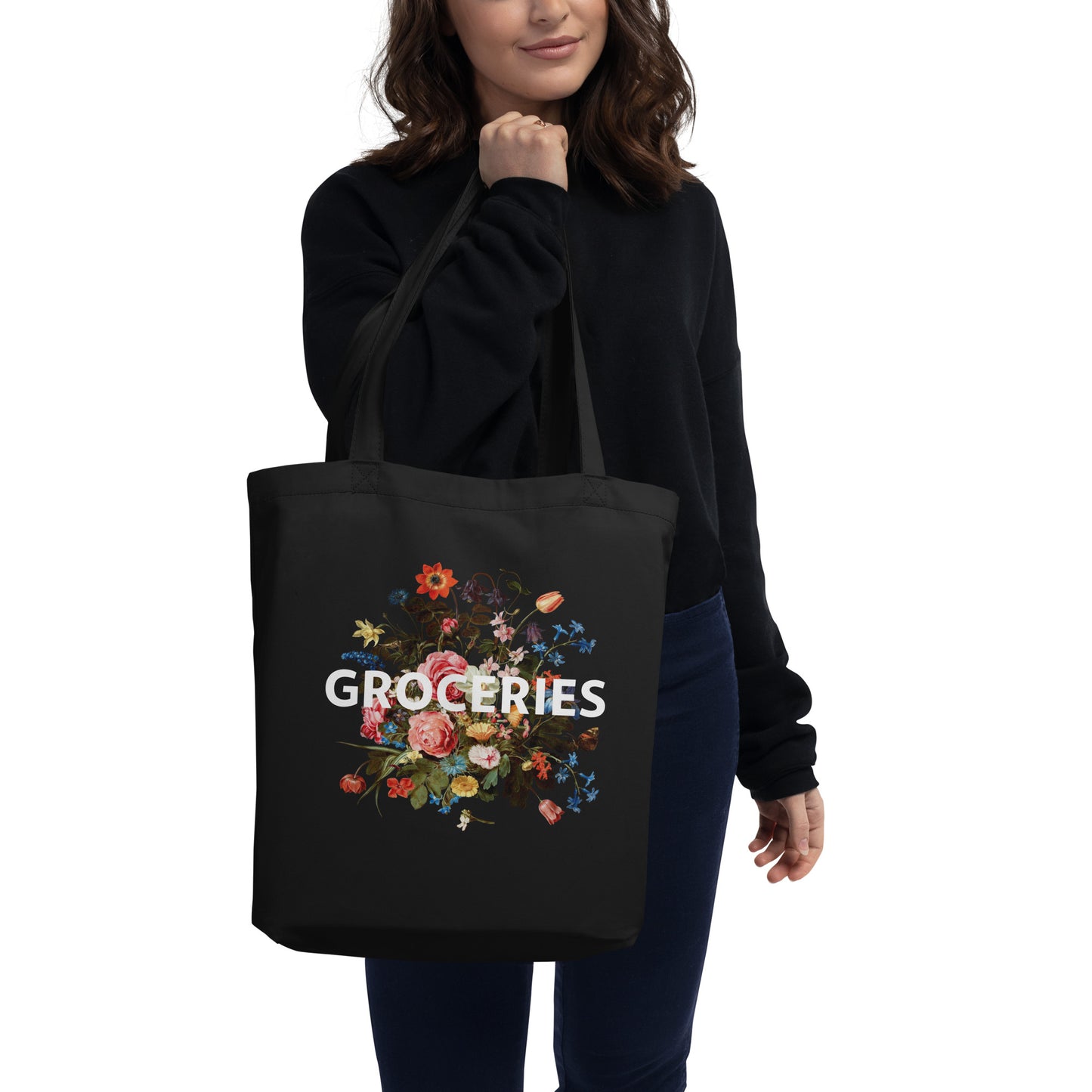 "Groceries" Floral Bouquet Eco Tote Bag