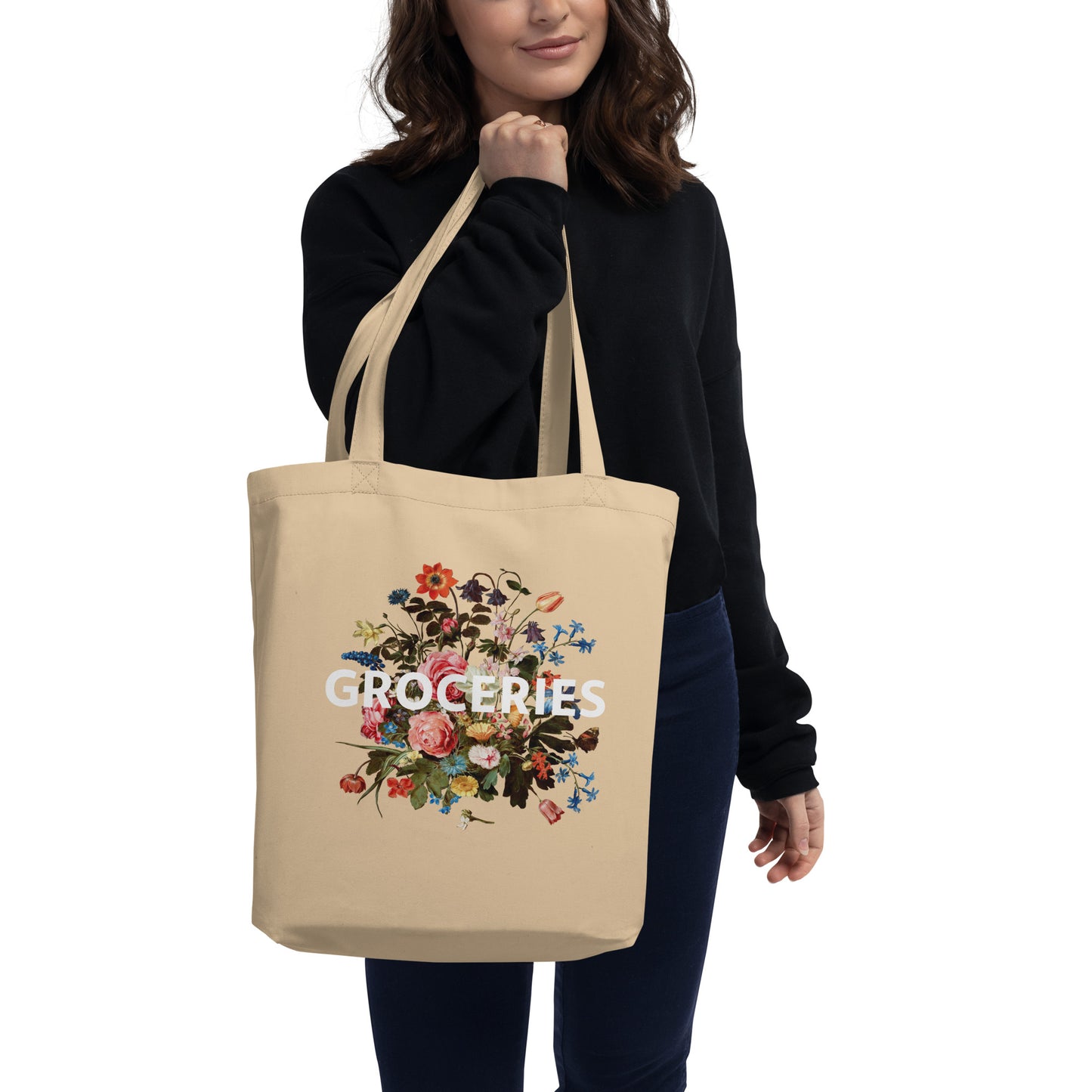 "Groceries" Floral Bouquet Eco Tote Bag