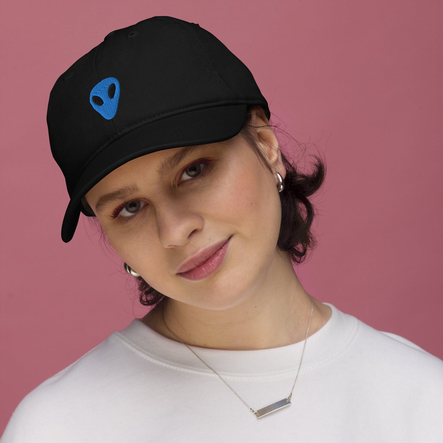 Blue Alien I thought you looked familiar Organic Cotton Dad Hat