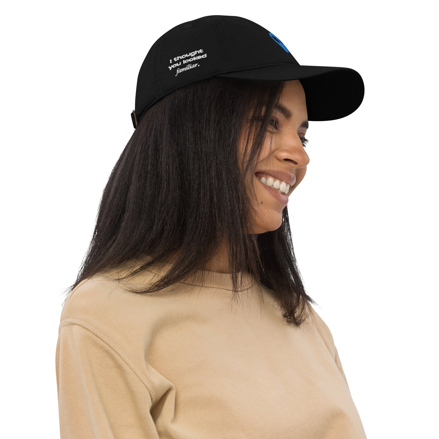 Blue Alien I thought you looked familiar Organic Cotton Dad Hat