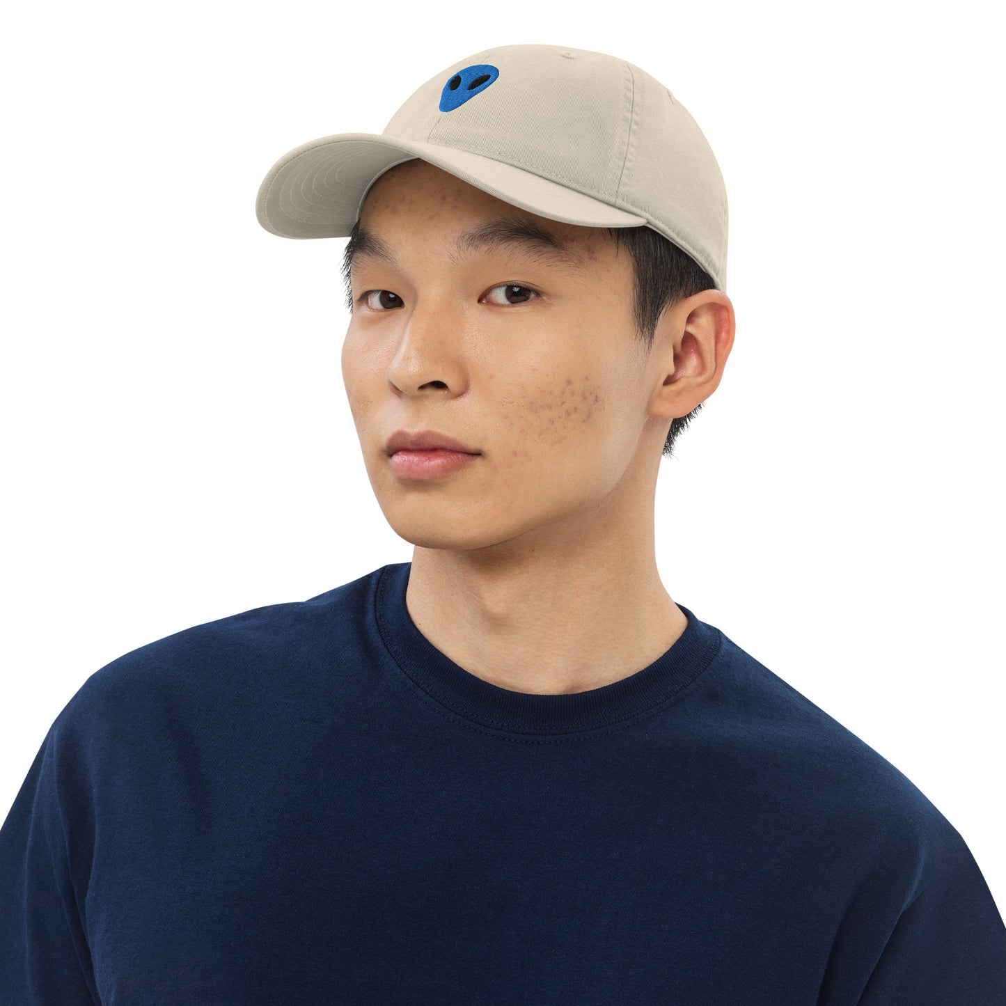 Blue Alien I thought you looked familiar Organic Cotton Dad Hat