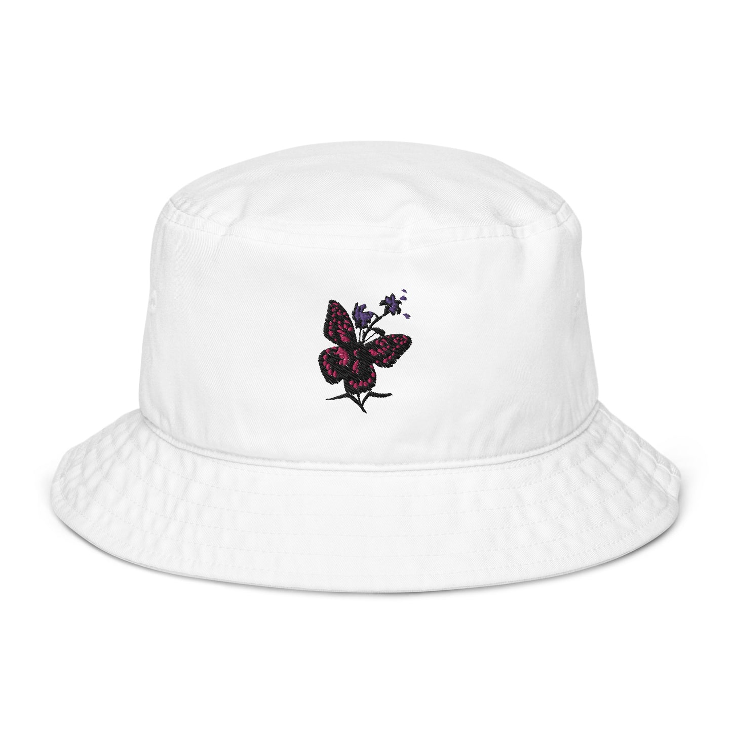 Pink Butterfly Organic Cotton Bucket Hat