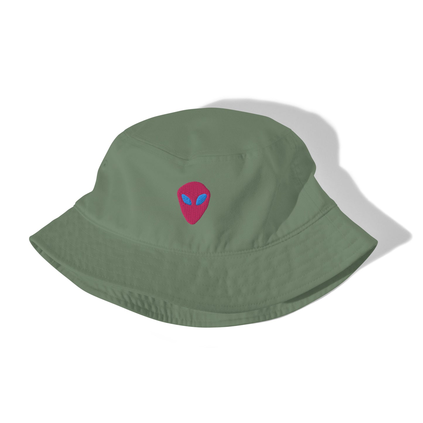 Pink Alien Blue Eyes Organic Cotton Bucket Hat