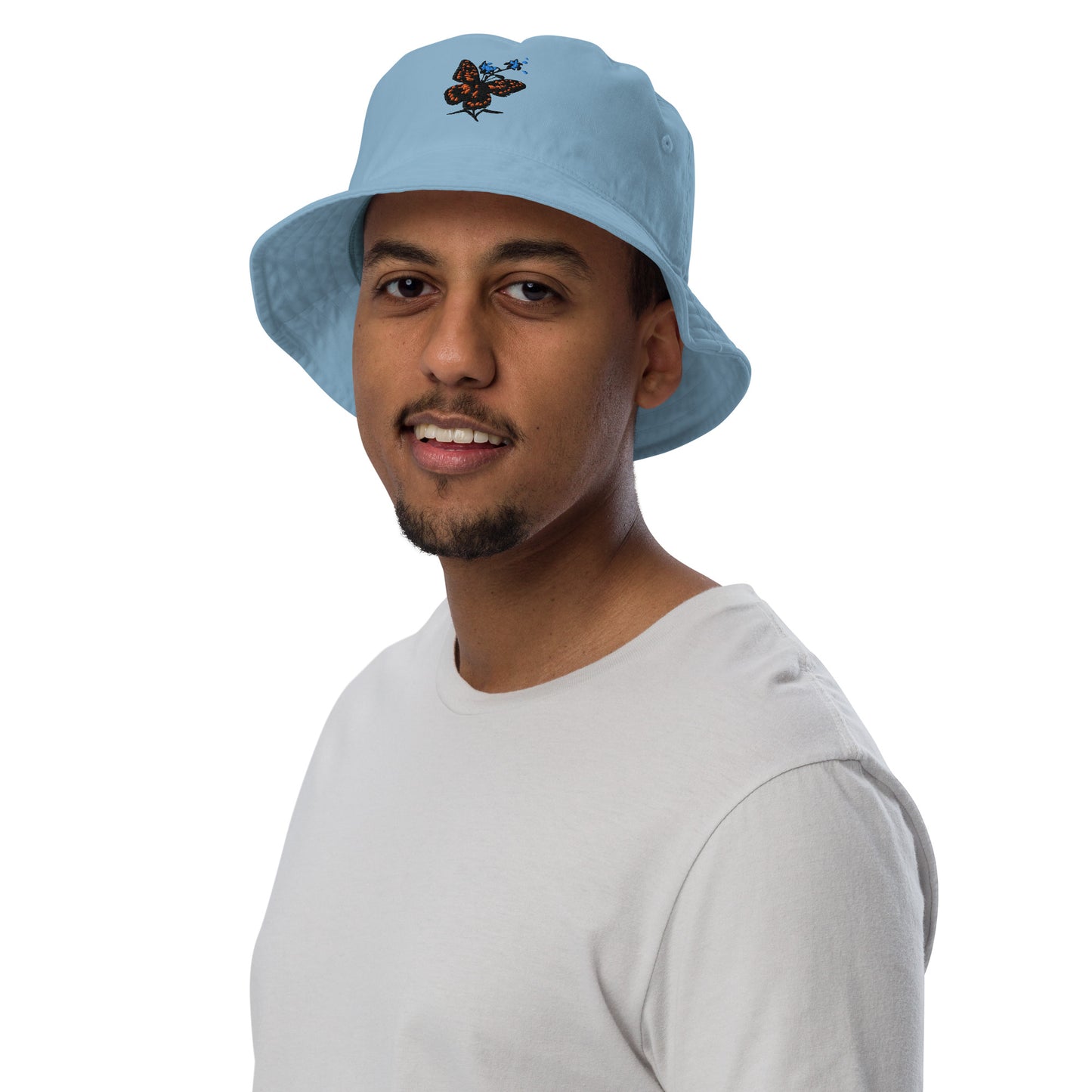 Butterfly and Flowers Organic Cotton Bucket Hat