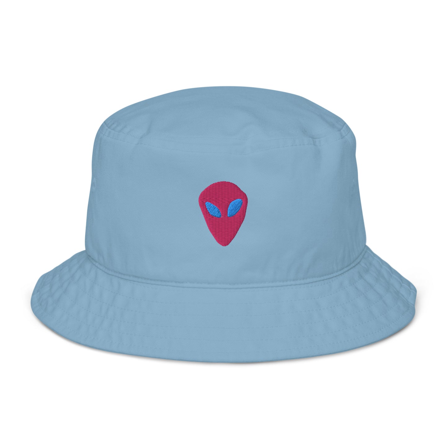 Pink Alien Blue Eyes Organic Cotton Bucket Hat