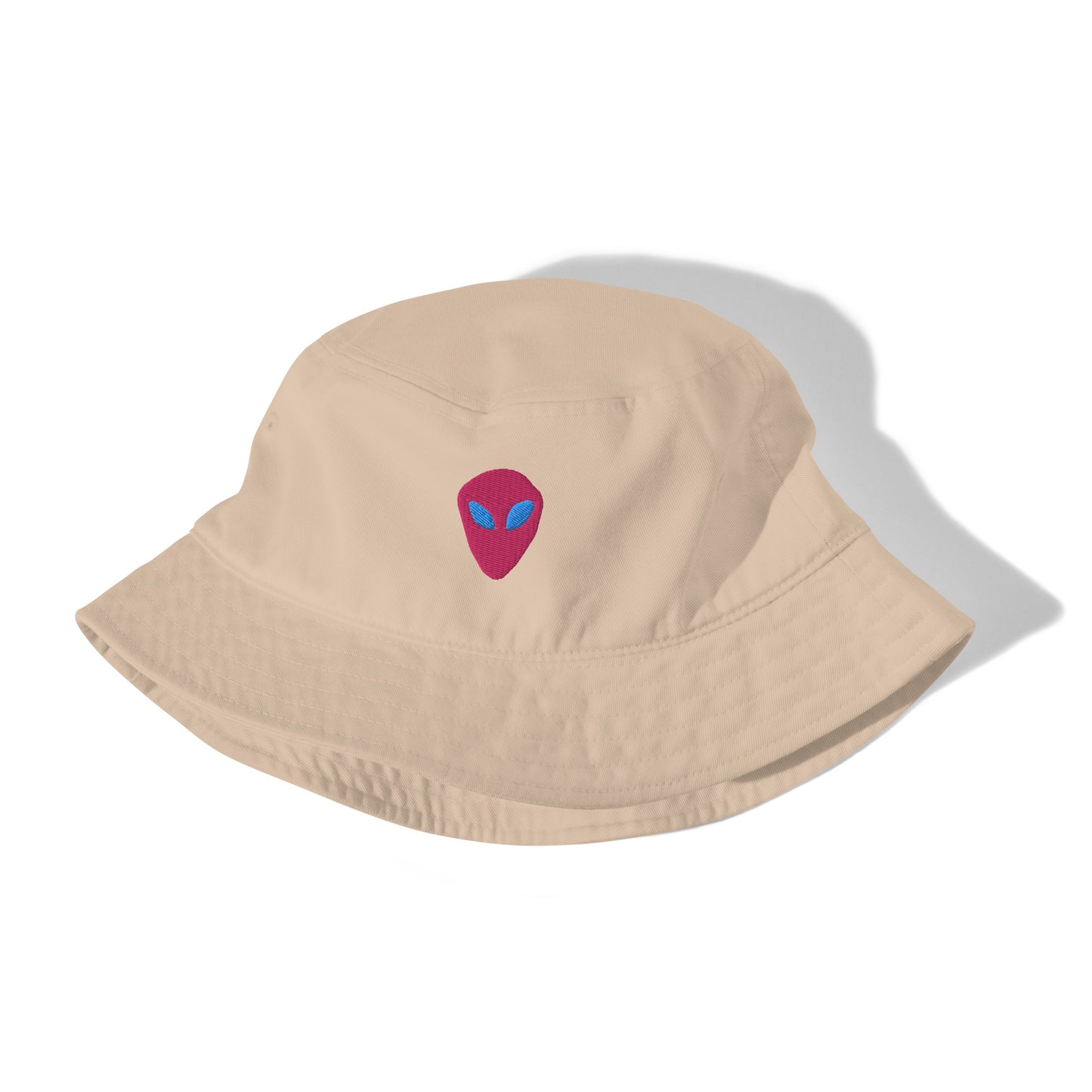 Pink Alien Blue Eyes Organic Cotton Bucket Hat