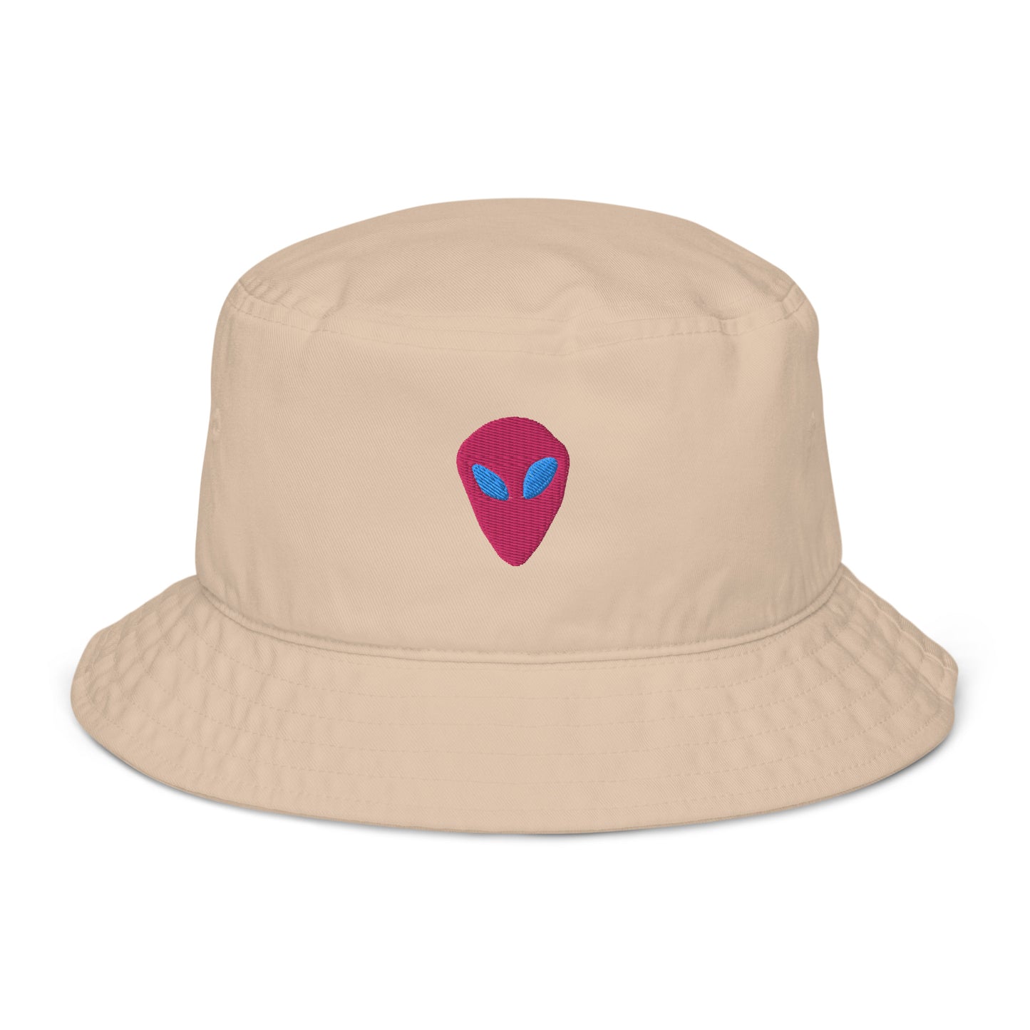 Pink Alien Blue Eyes Organic Cotton Bucket Hat