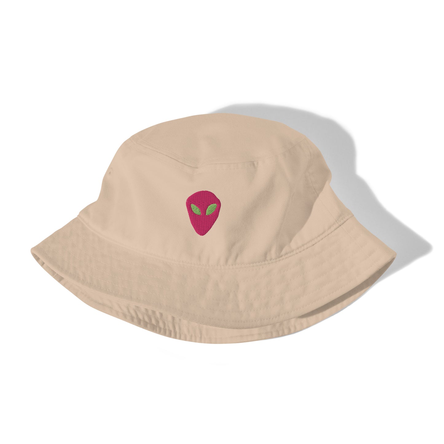 Pink Alien Green Eyes Organic Cotton Bucket Hat