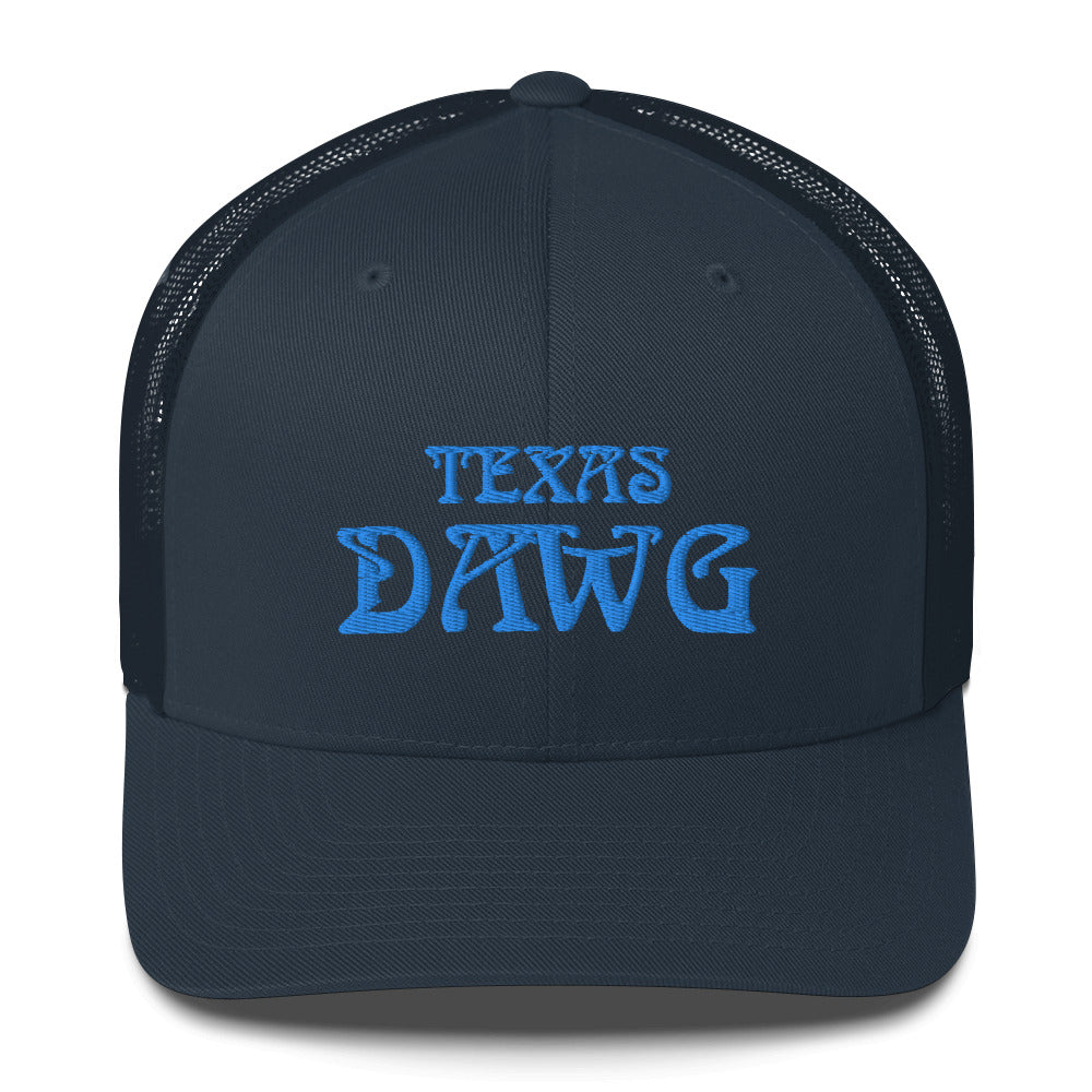 Blue Texas Dawg Funny Trucker Cap