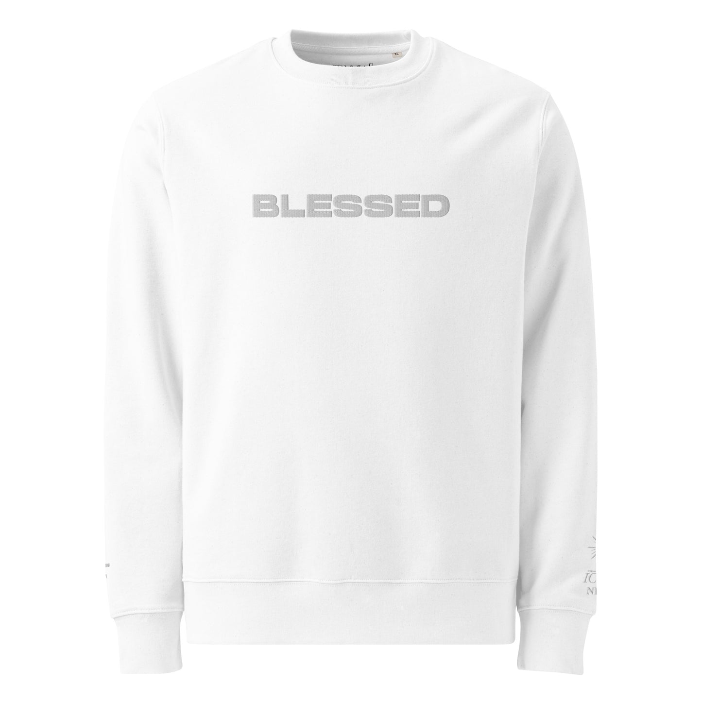 Blessed Organic Cotton White Eco Sweatshirt