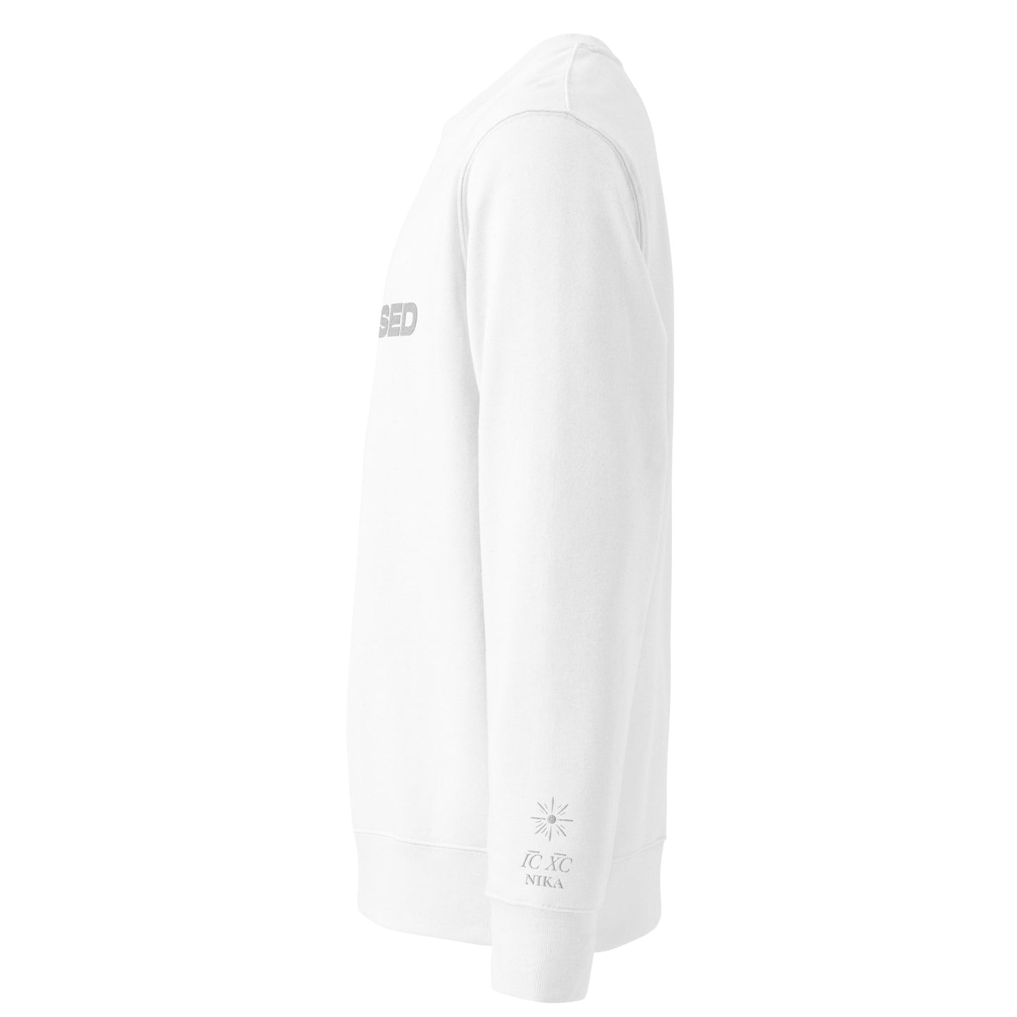 Blessed Organic Cotton White Eco Sweatshirt