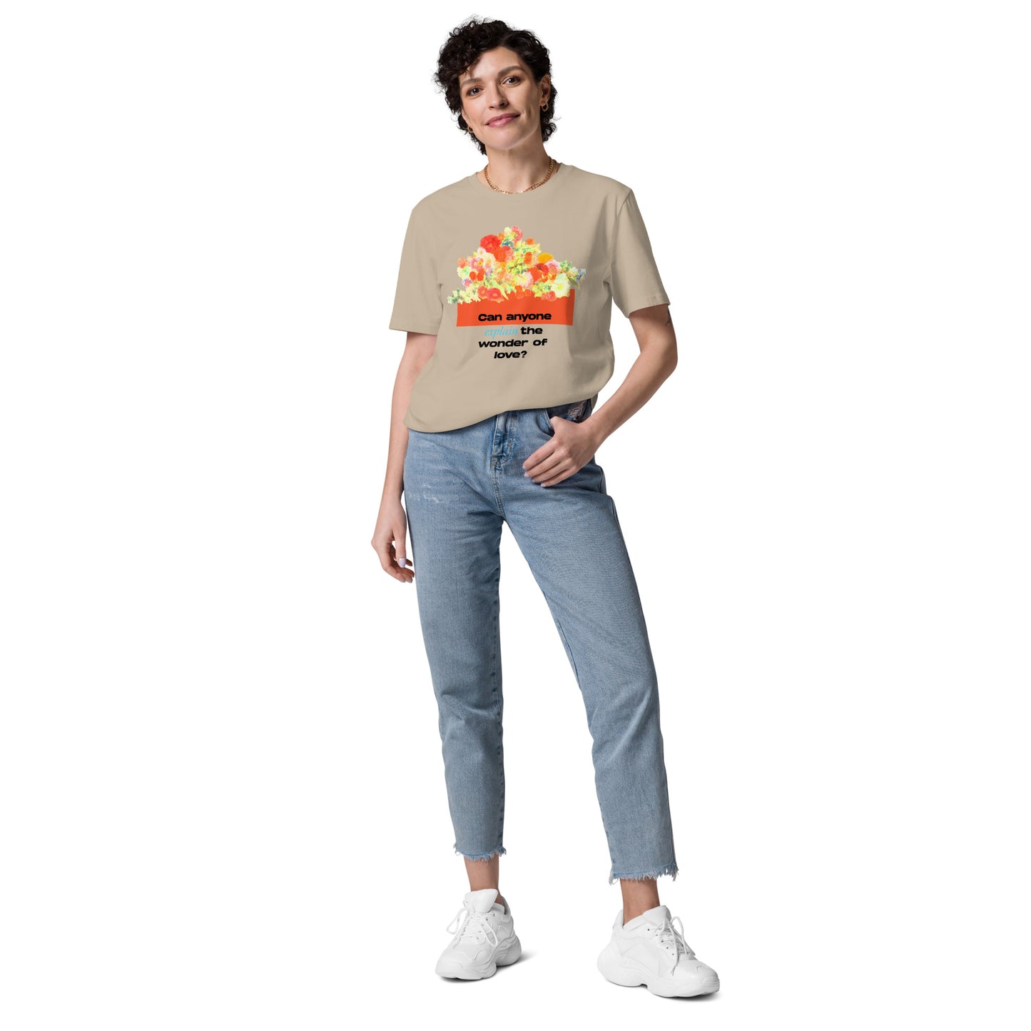 The Wonder of Love Floral Unisex organic cotton t-shirt