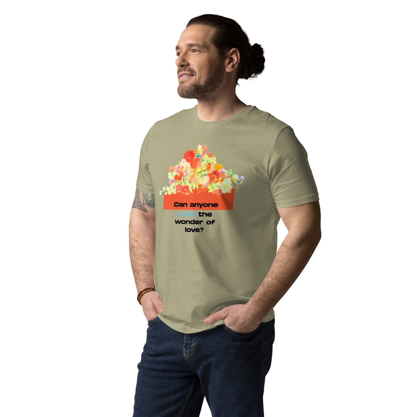 The Wonder of Love Floral Unisex organic cotton t-shirt