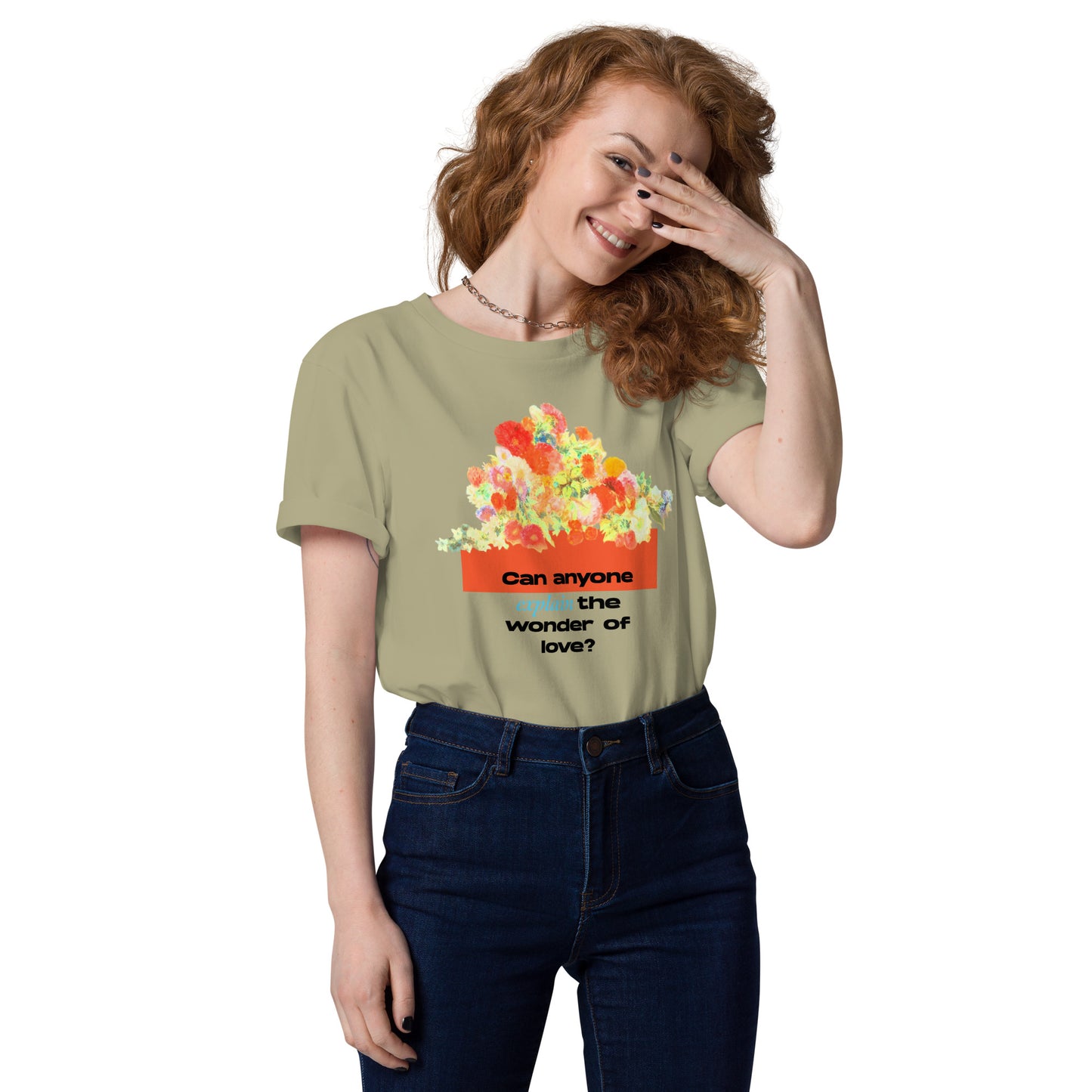 The Wonder of Love Floral Unisex organic cotton t-shirt