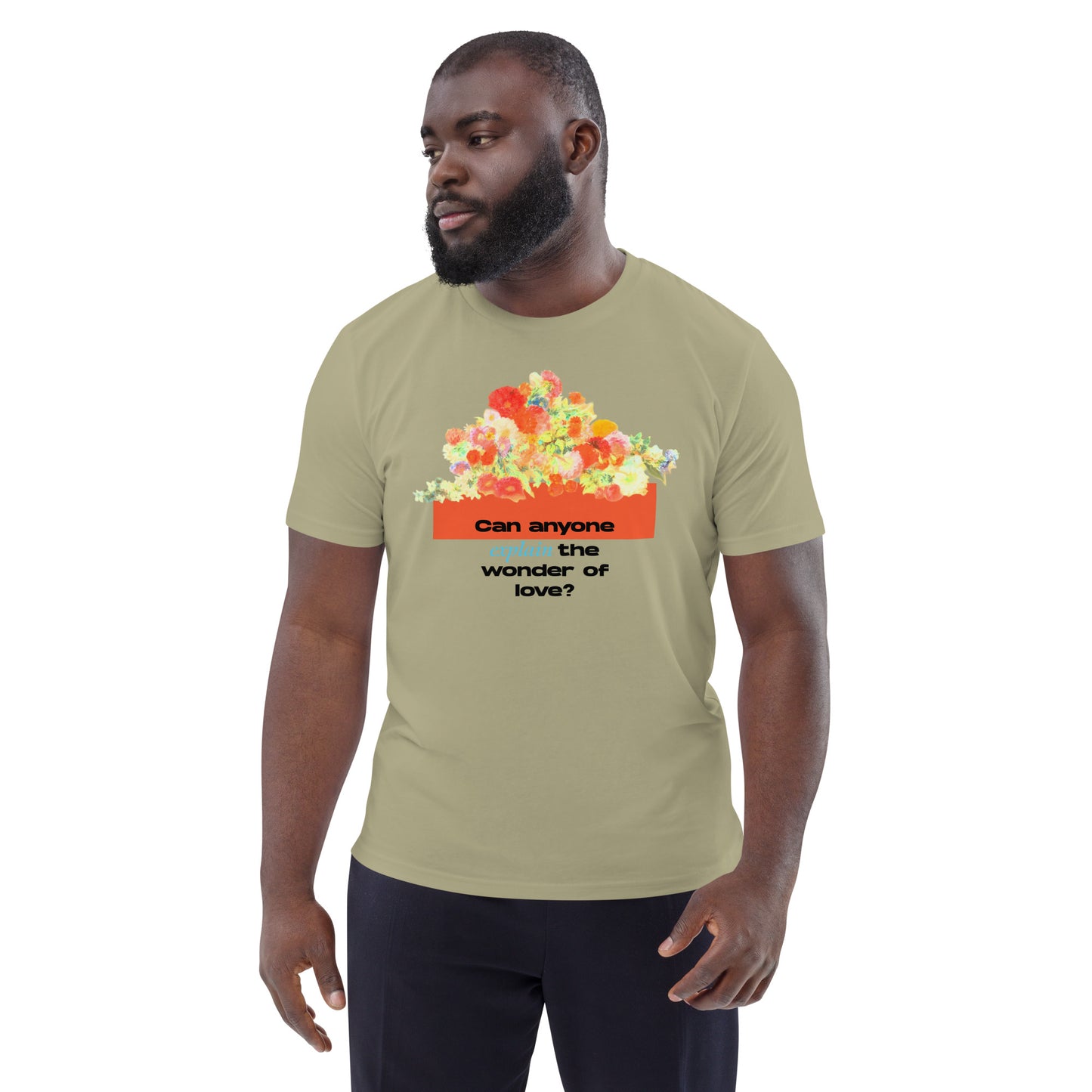 The Wonder of Love Floral Unisex organic cotton t-shirt