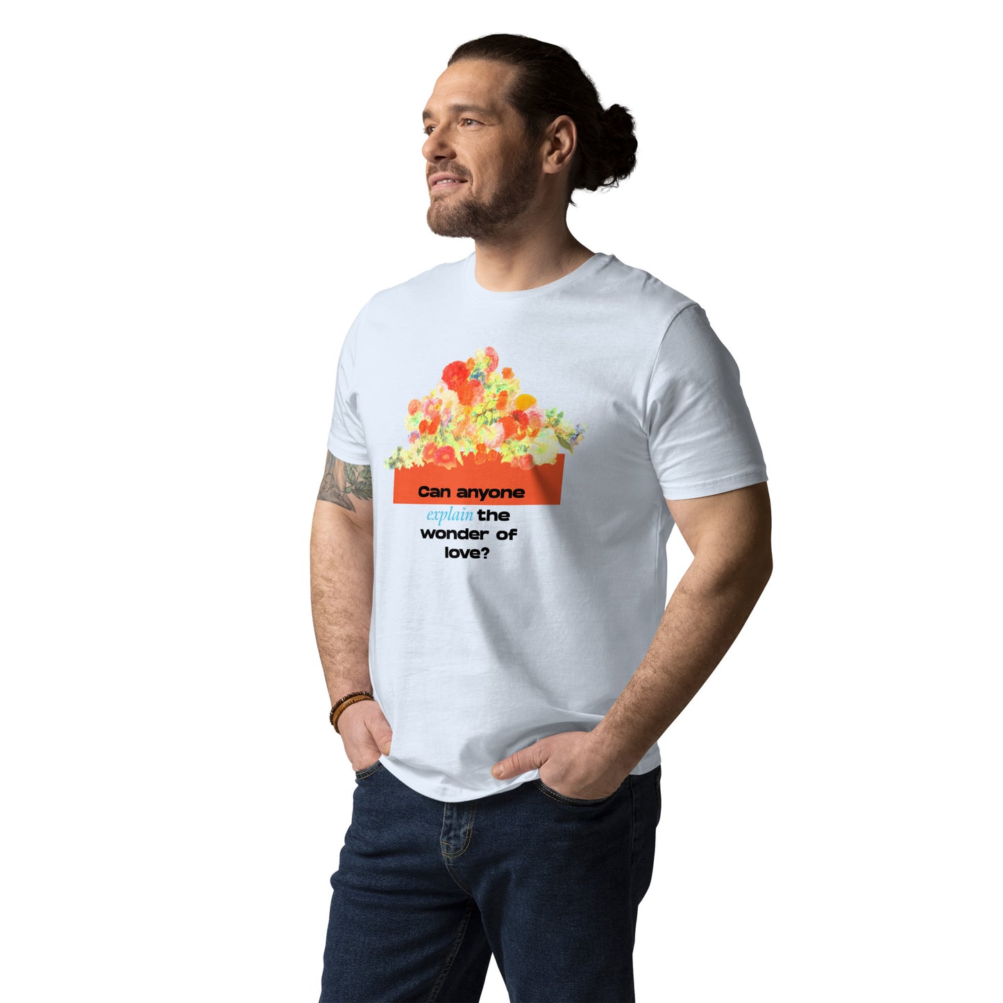 The Wonder of Love Floral Unisex organic cotton t-shirt