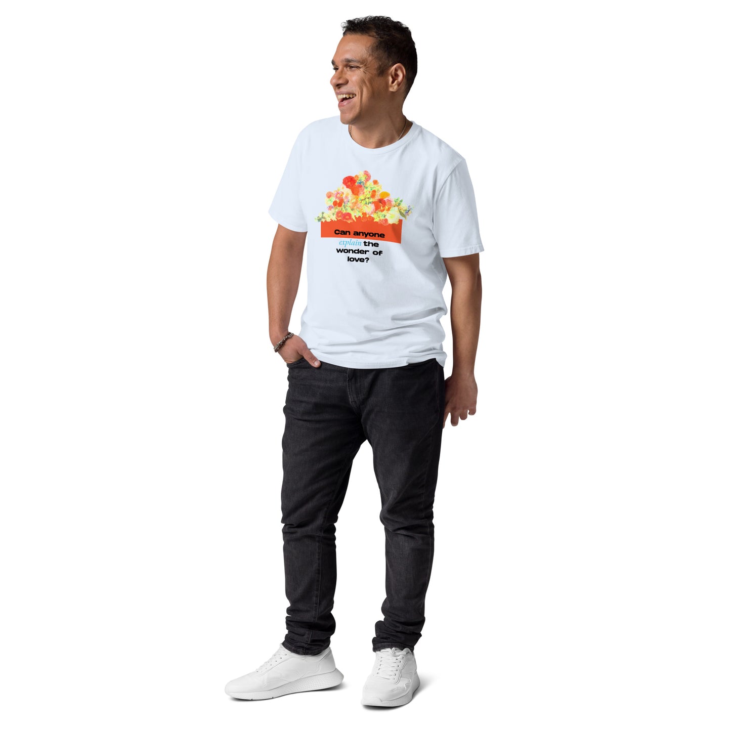 The Wonder of Love Floral Unisex organic cotton t-shirt