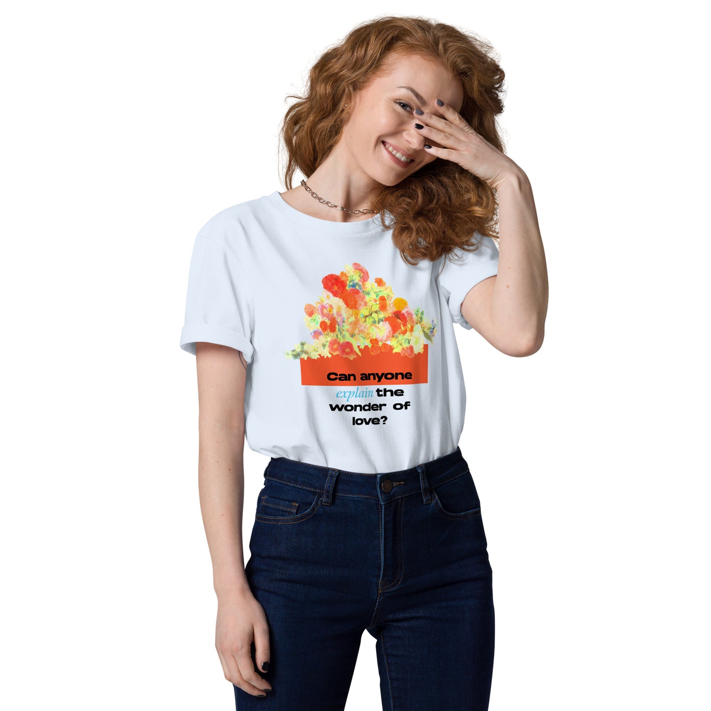 The Wonder of Love Floral Unisex organic cotton t-shirt