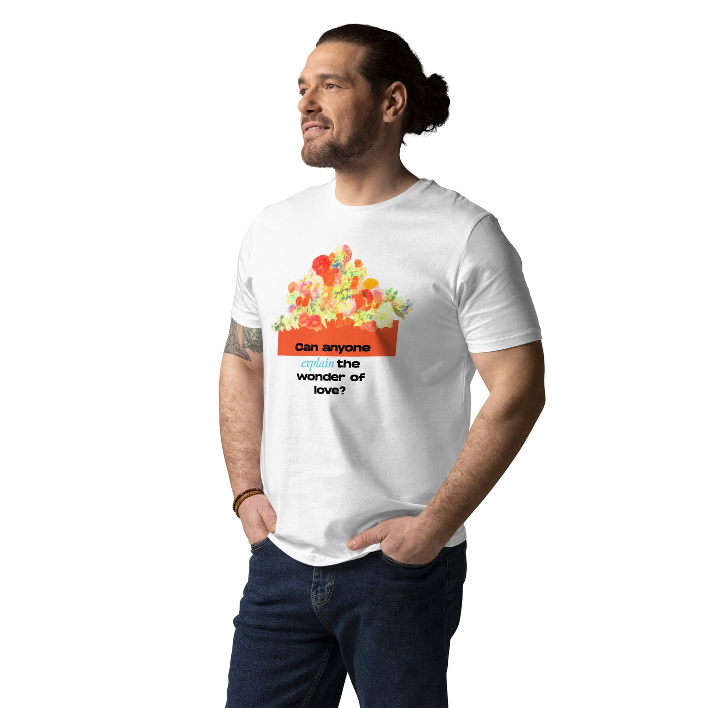 The Wonder of Love Floral Unisex organic cotton t-shirt