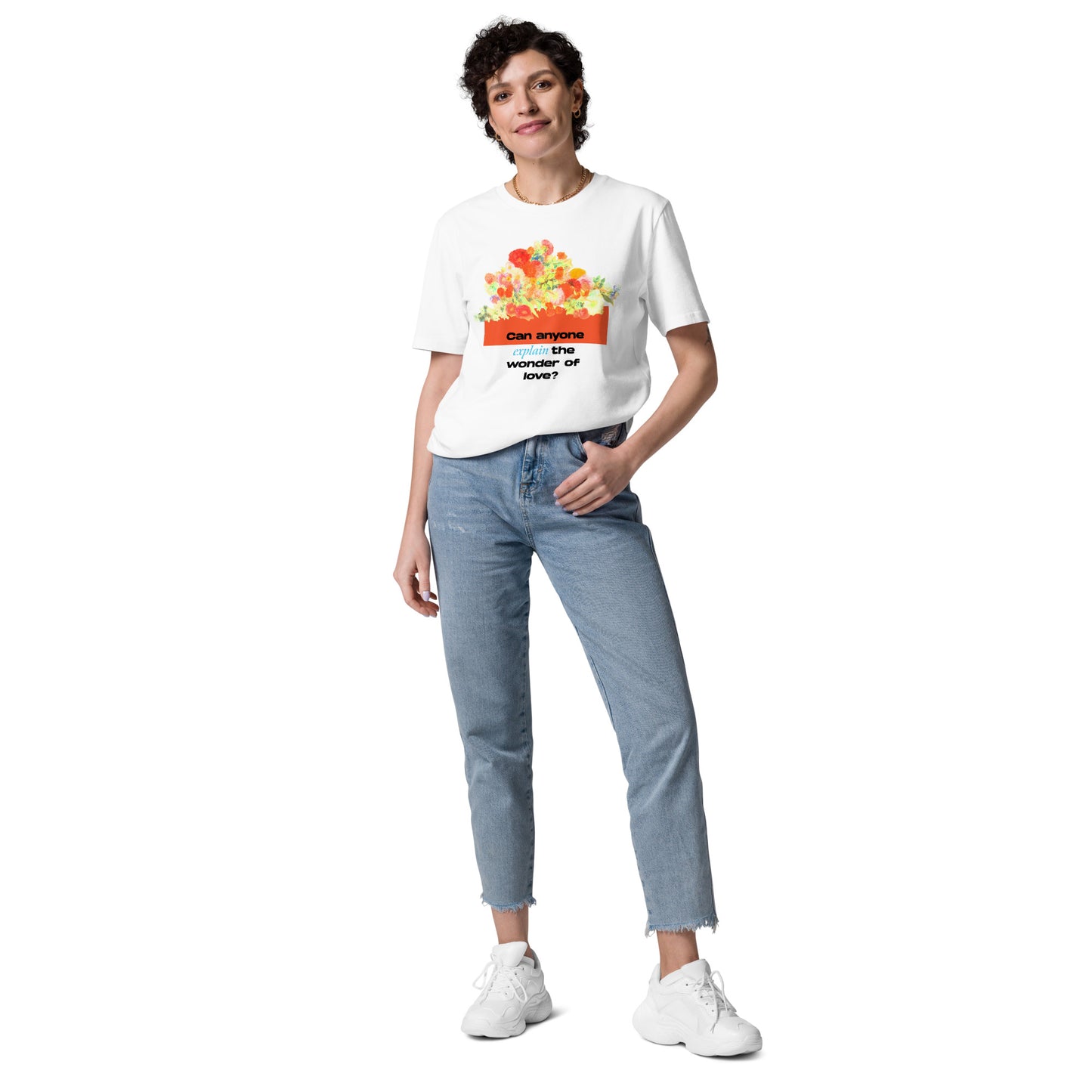 The Wonder of Love Floral Unisex organic cotton t-shirt