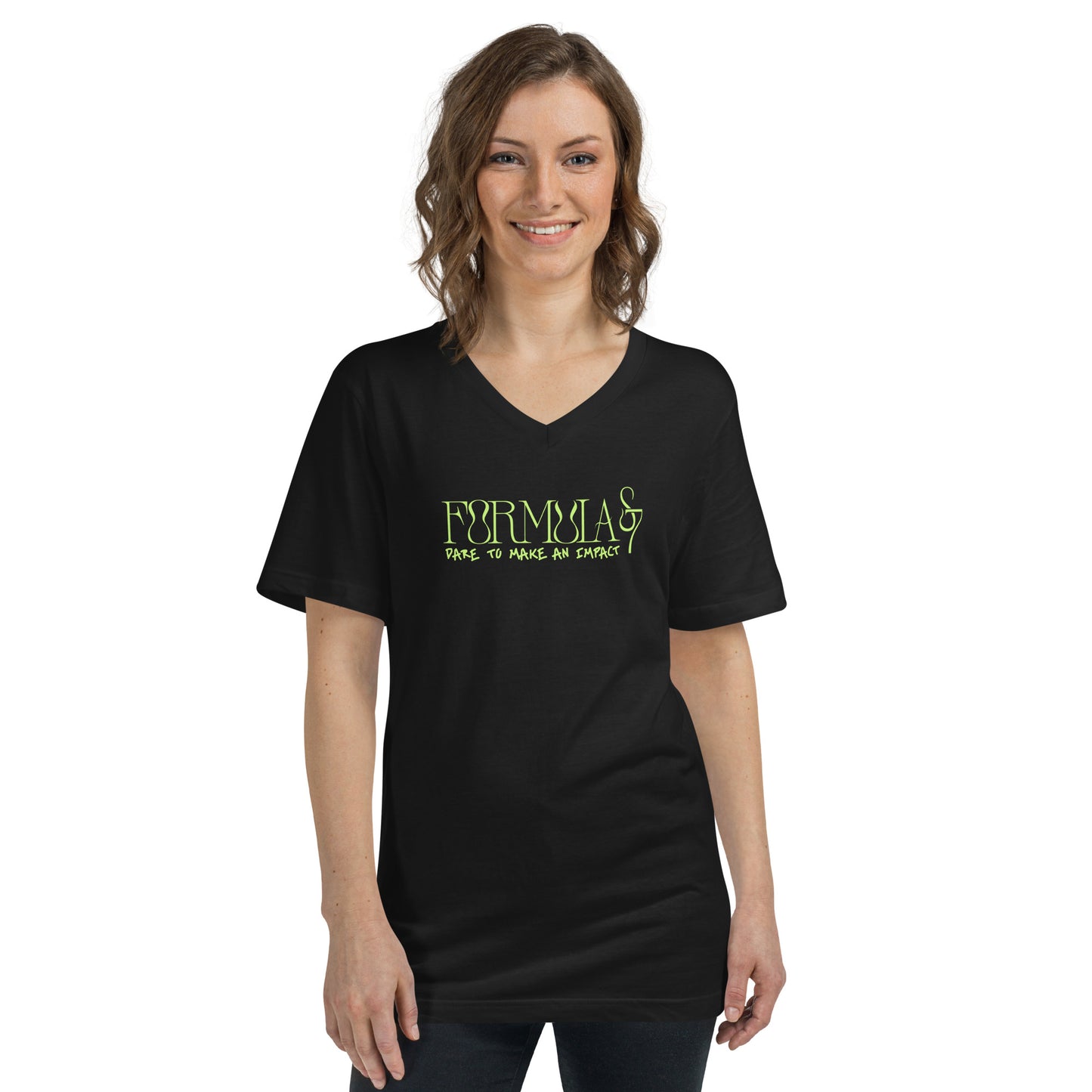Unisex Short Sleeve V-Neck Formula S7 Logo Print T-Shirt