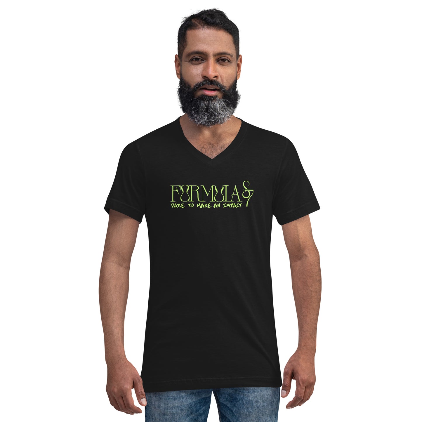 Unisex Short Sleeve V-Neck Formula S7 Logo Print T-Shirt
