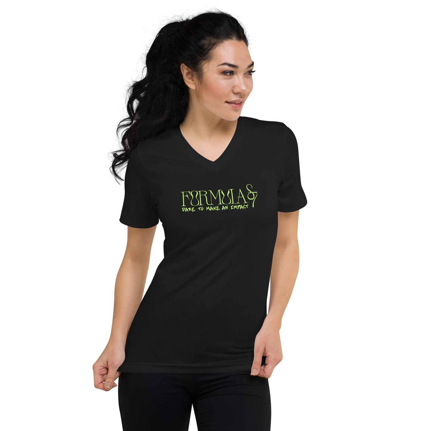 Unisex Short Sleeve V-Neck Formula S7 Logo Print T-Shirt