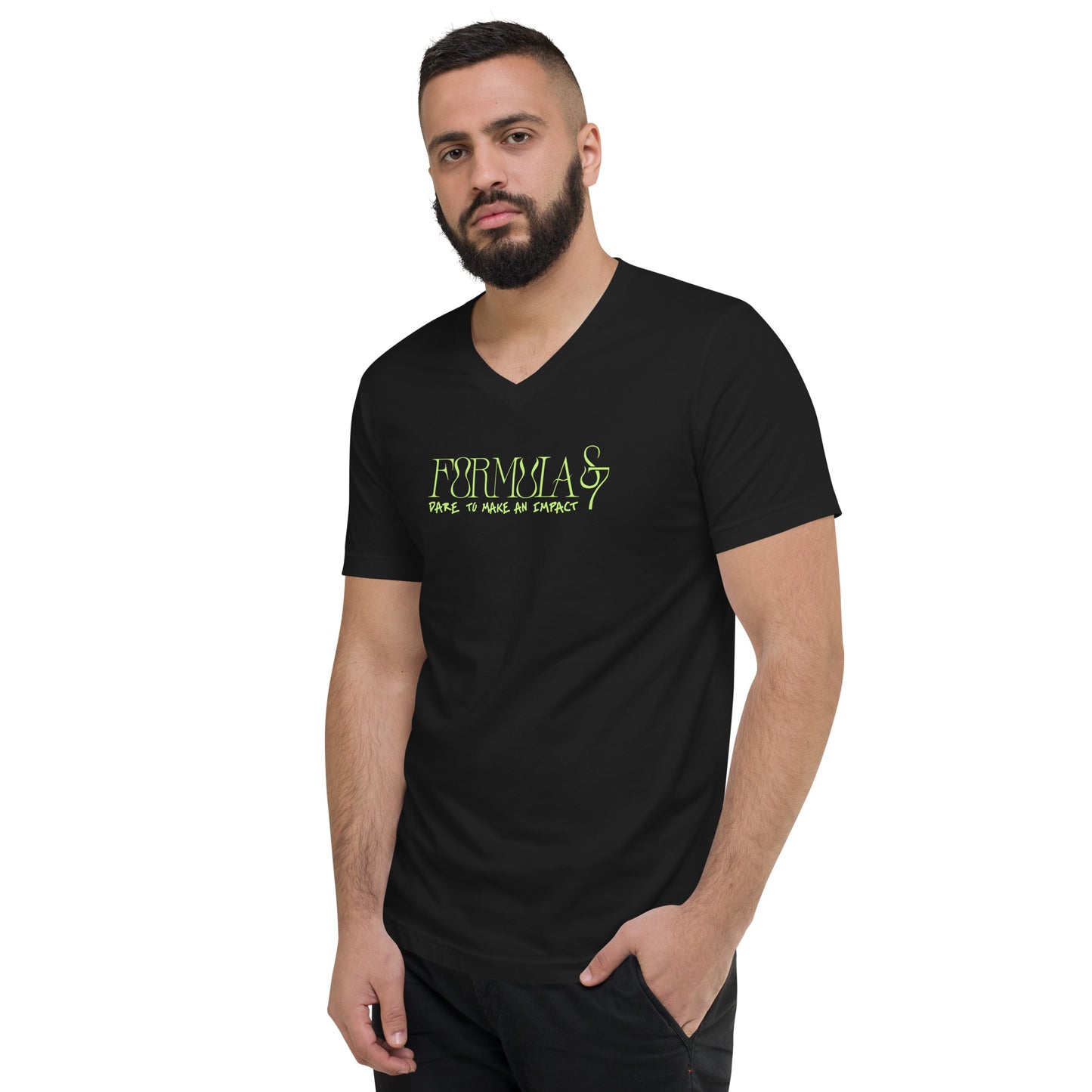 Unisex Short Sleeve V-Neck Formula S7 Logo Print T-Shirt