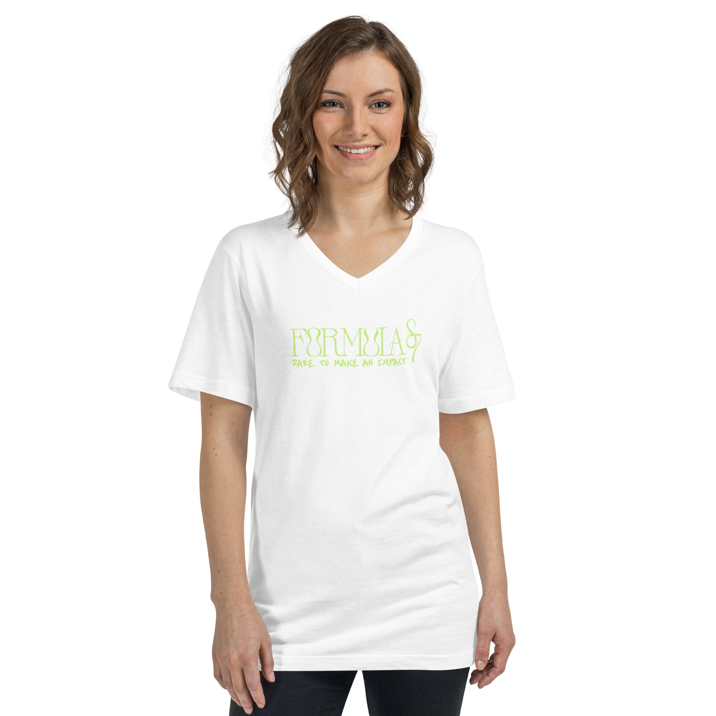 Unisex Short Sleeve V-Neck Formula S7 Logo Print T-Shirt