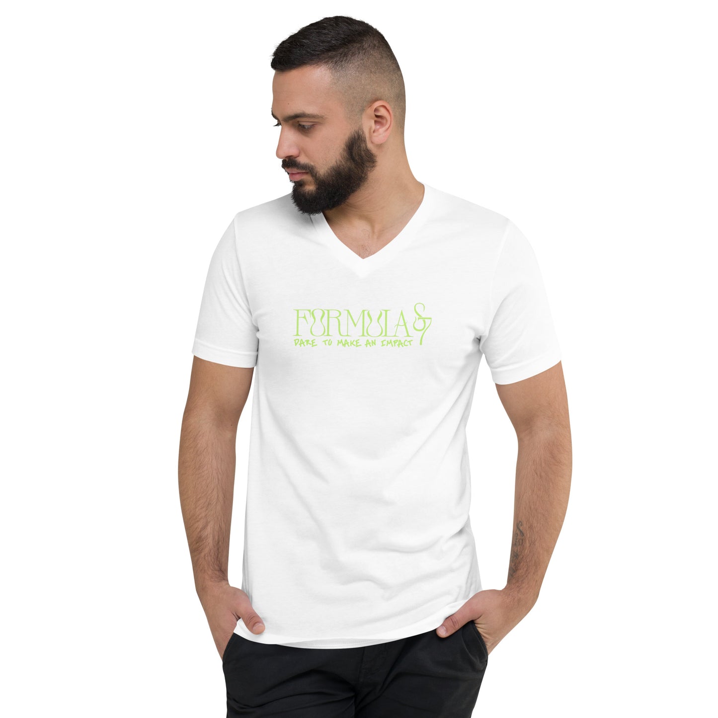 Unisex Short Sleeve V-Neck Formula S7 Logo Print T-Shirt