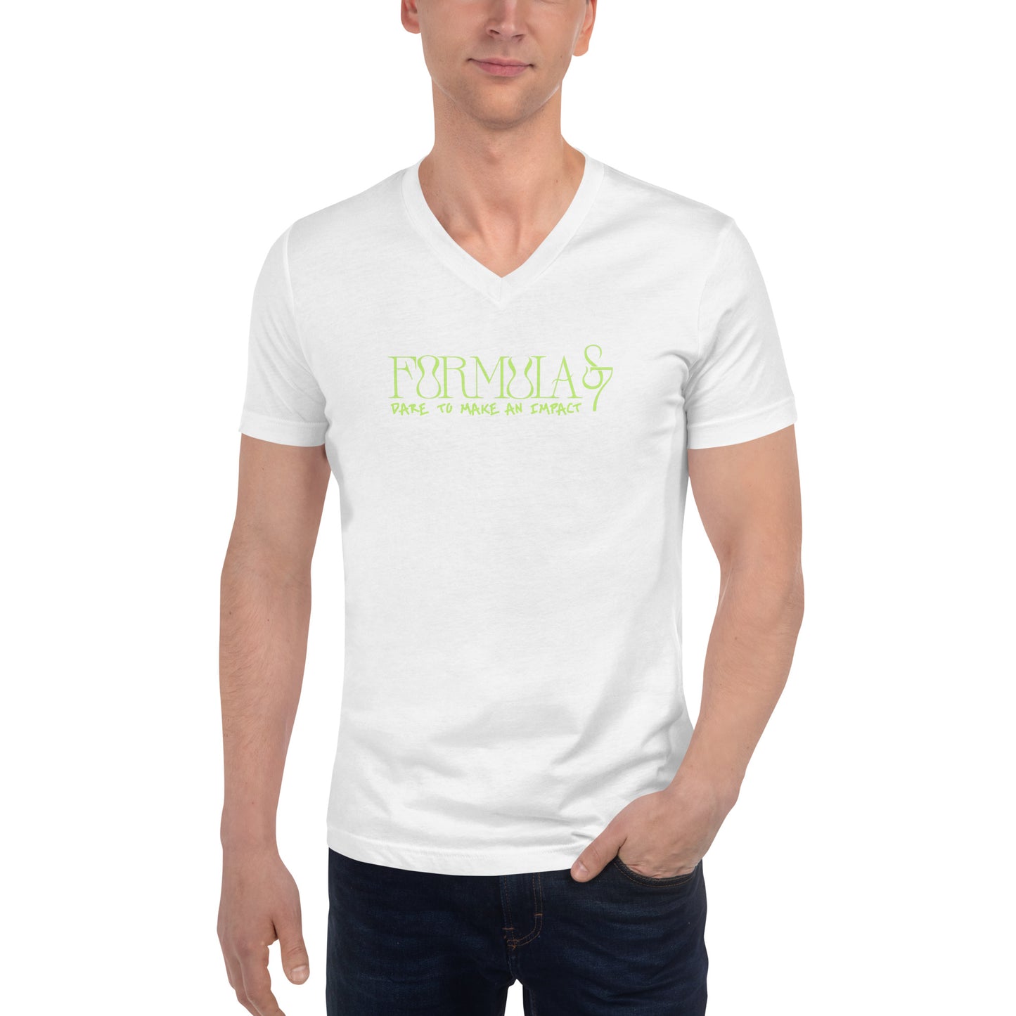 Unisex Short Sleeve V-Neck Formula S7 Logo Print T-Shirt