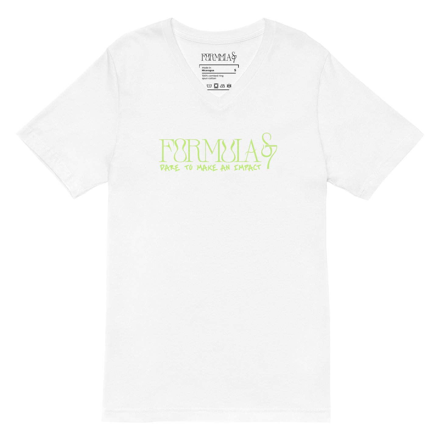 Unisex Short Sleeve V-Neck Formula S7 Logo Print T-Shirt