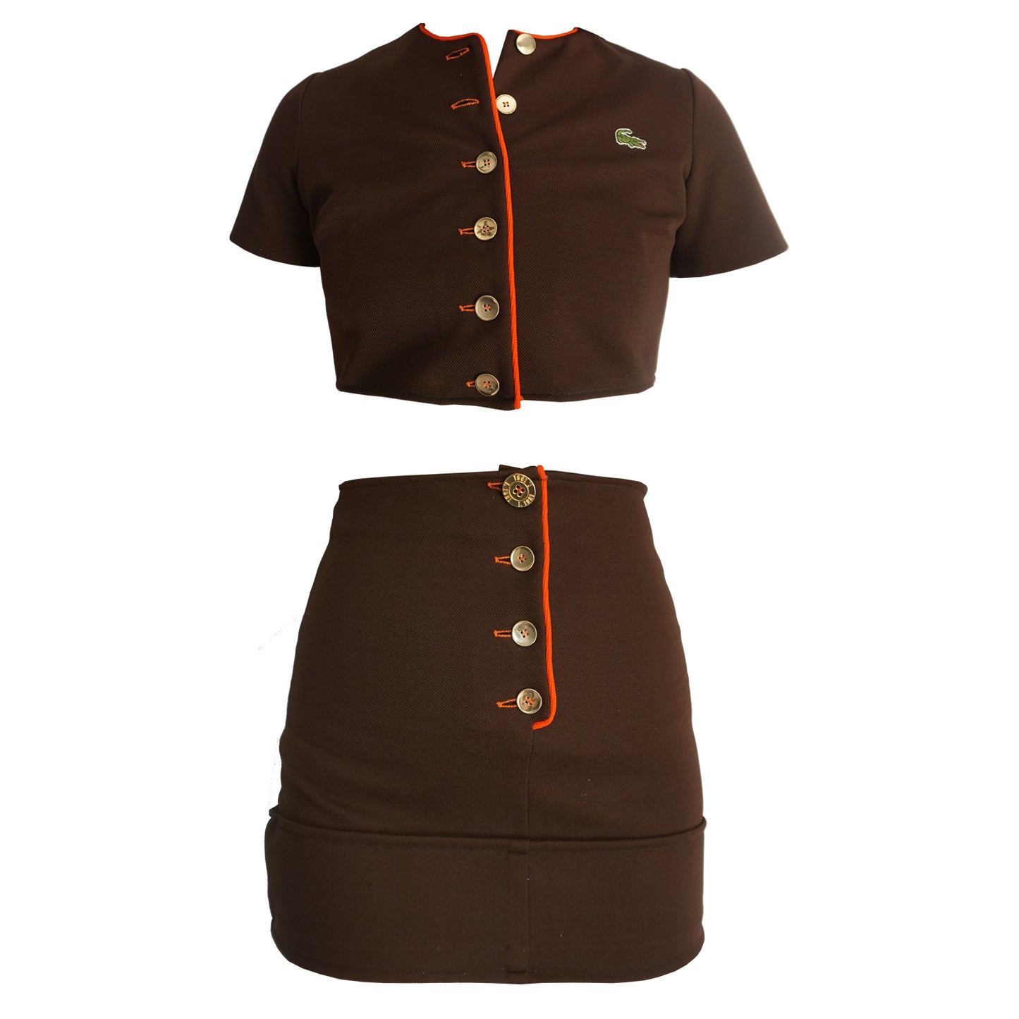 Vintage 2 Piece Crop Top and Mini Skirt Set