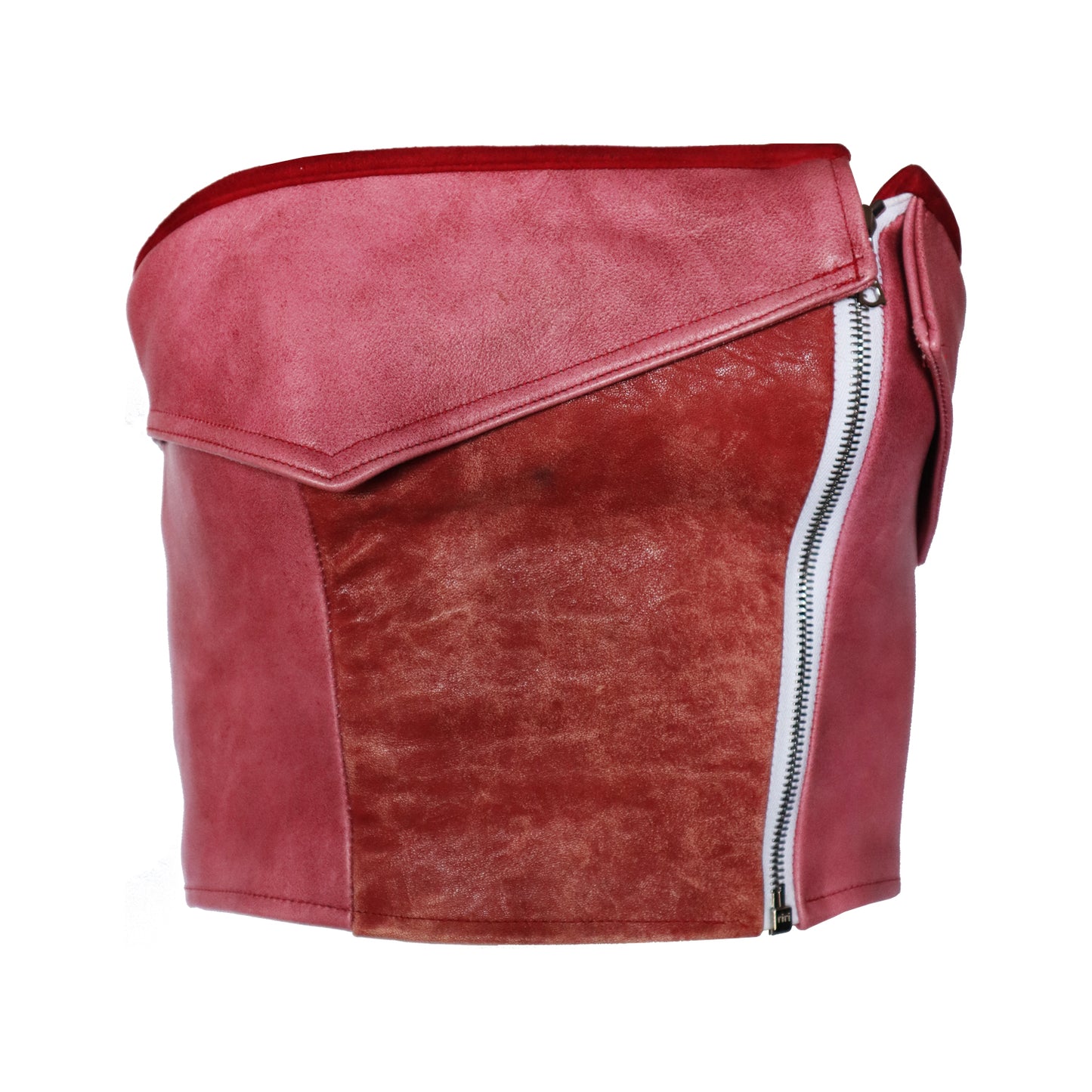 Red Leather Crop Top