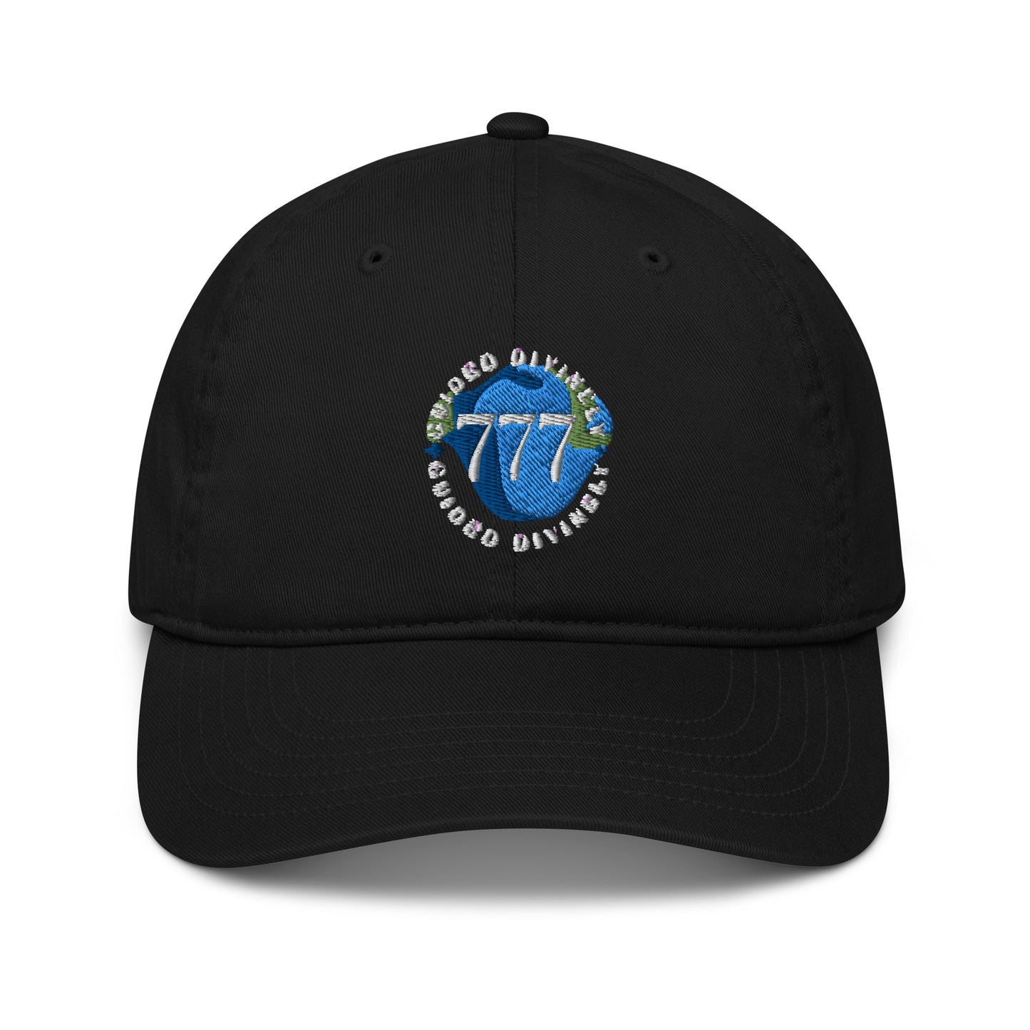 Guided Divinely 777 Angel Number Organic cotton dad hat