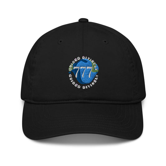 Guided Divinely 777 Angel Number Organic cotton dad hat
