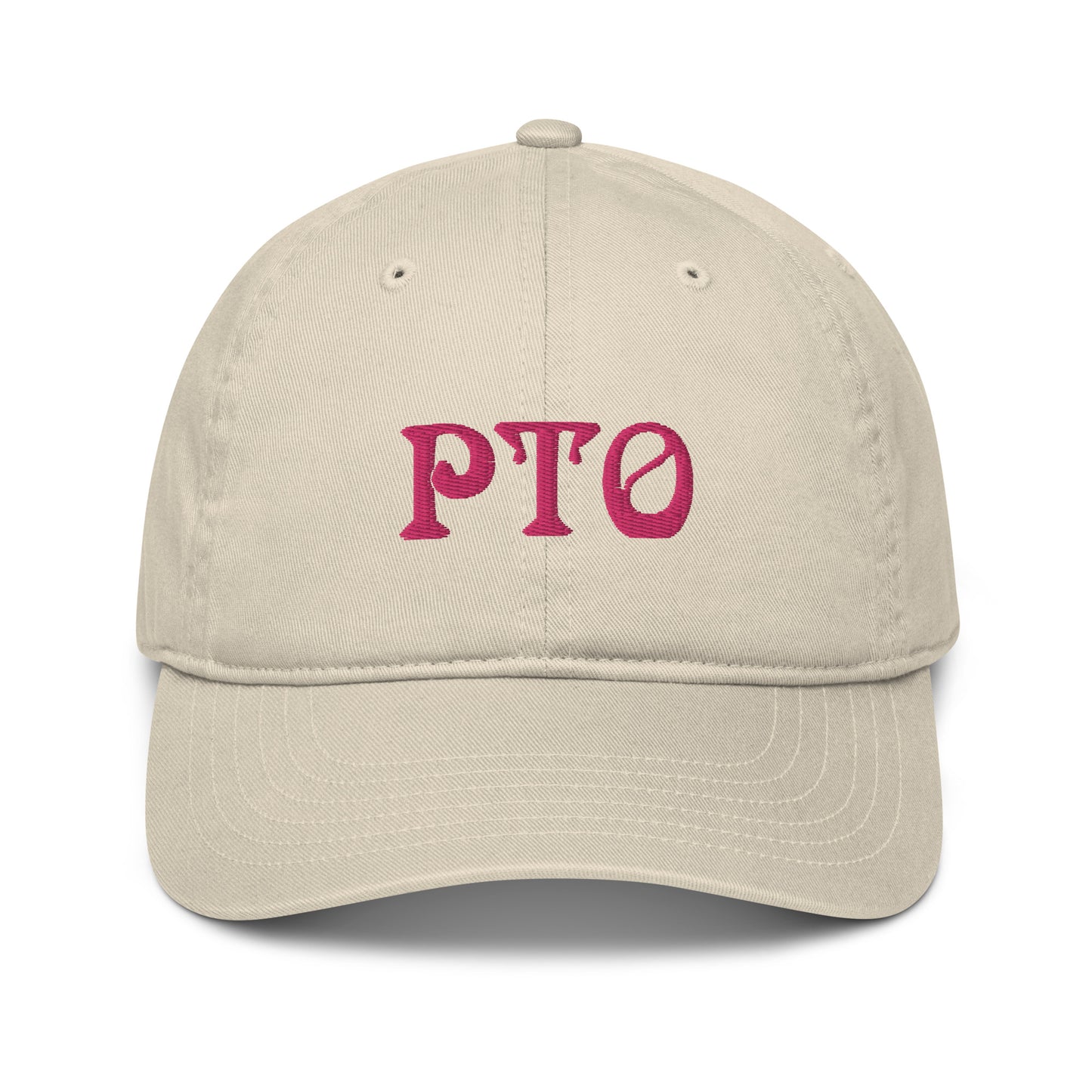 PTO Flamingo Pink Embroidered Organic dad hat