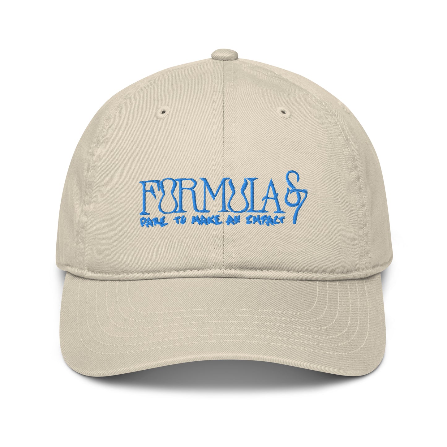 Formula S7 Dare to make an Impact Aqua Blue Logo Organic Cotton dad hat