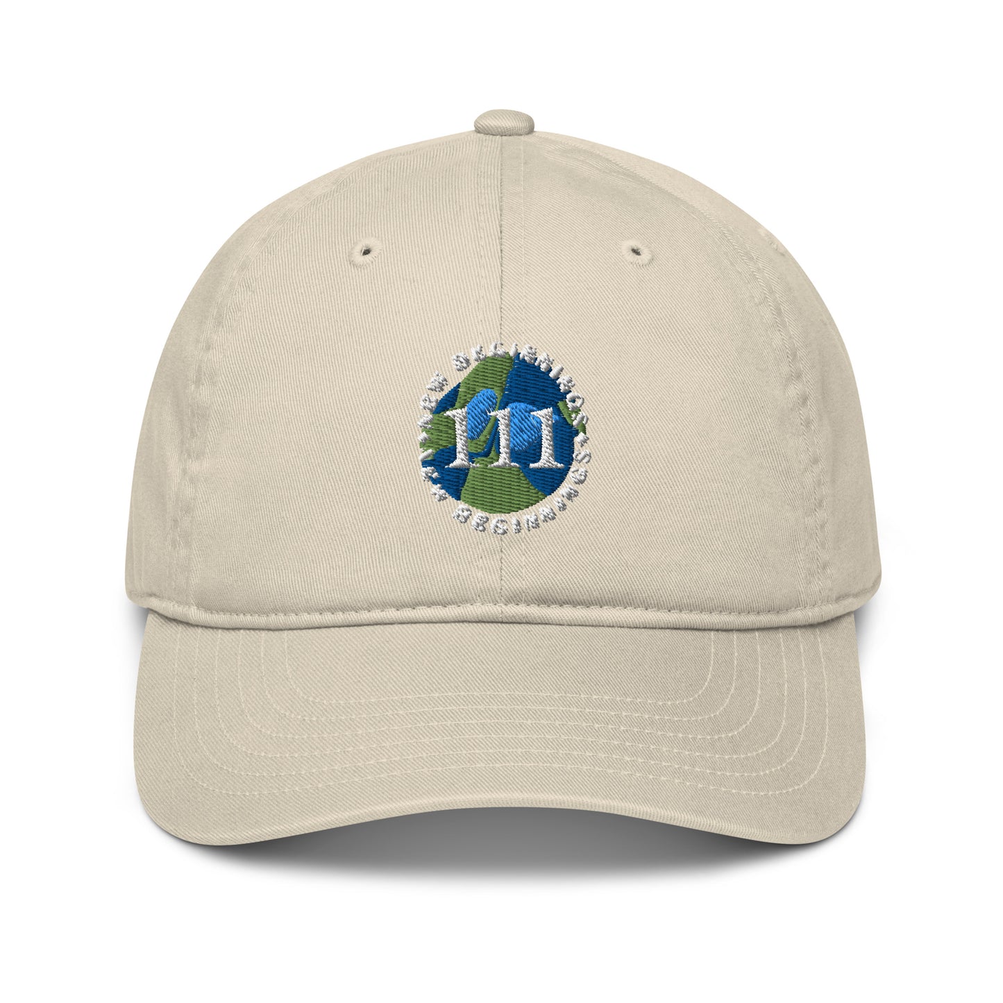 New Beginnings 111 Angel Number Organic Cotton dad hat