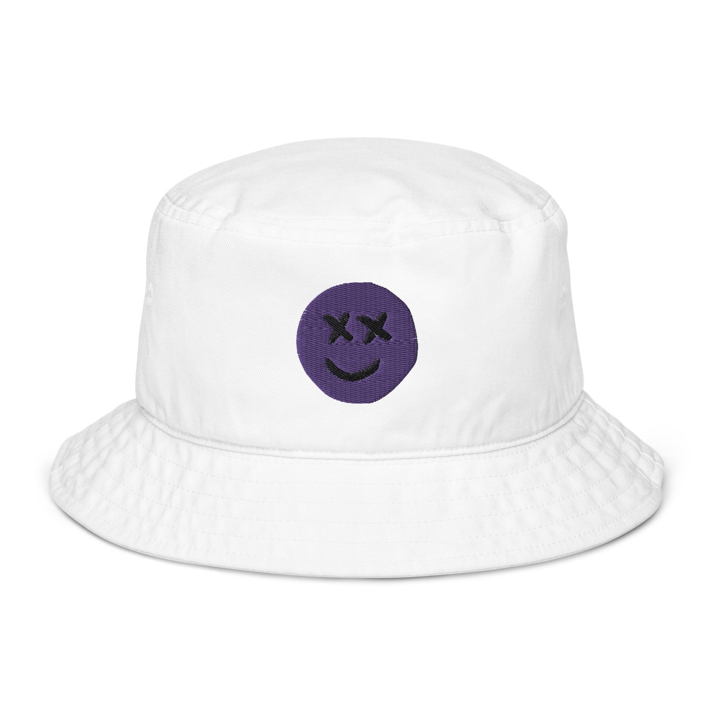 Happy Mood Purple Smiley Organic bucket hat