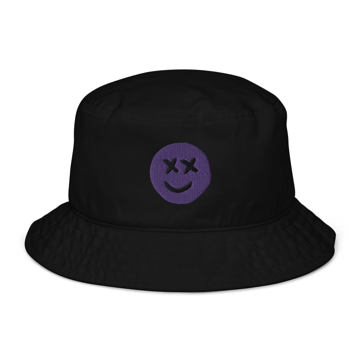 Happy Mood Purple Smiley Organic bucket hat