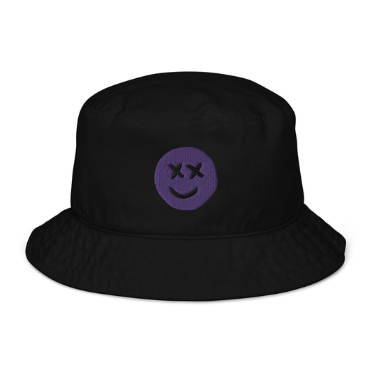 Happy Mood Purple Smiley Organic bucket hat