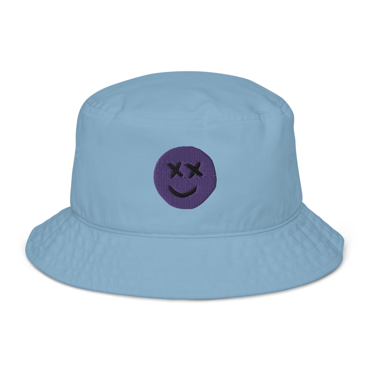 Happy Mood Purple Smiley Organic bucket hat